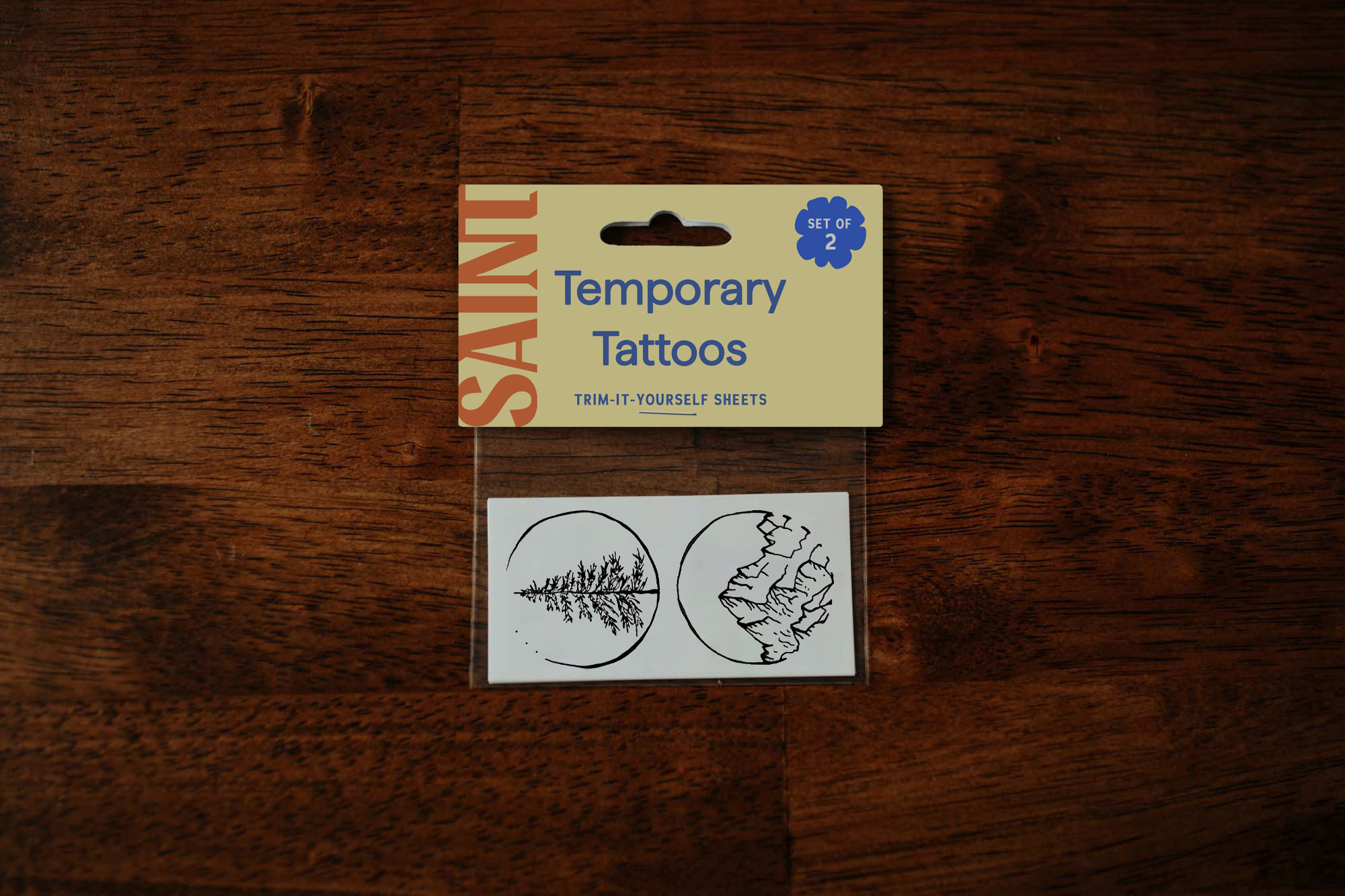 Saint & Company- Mountains & Trees Temporary Tattoos