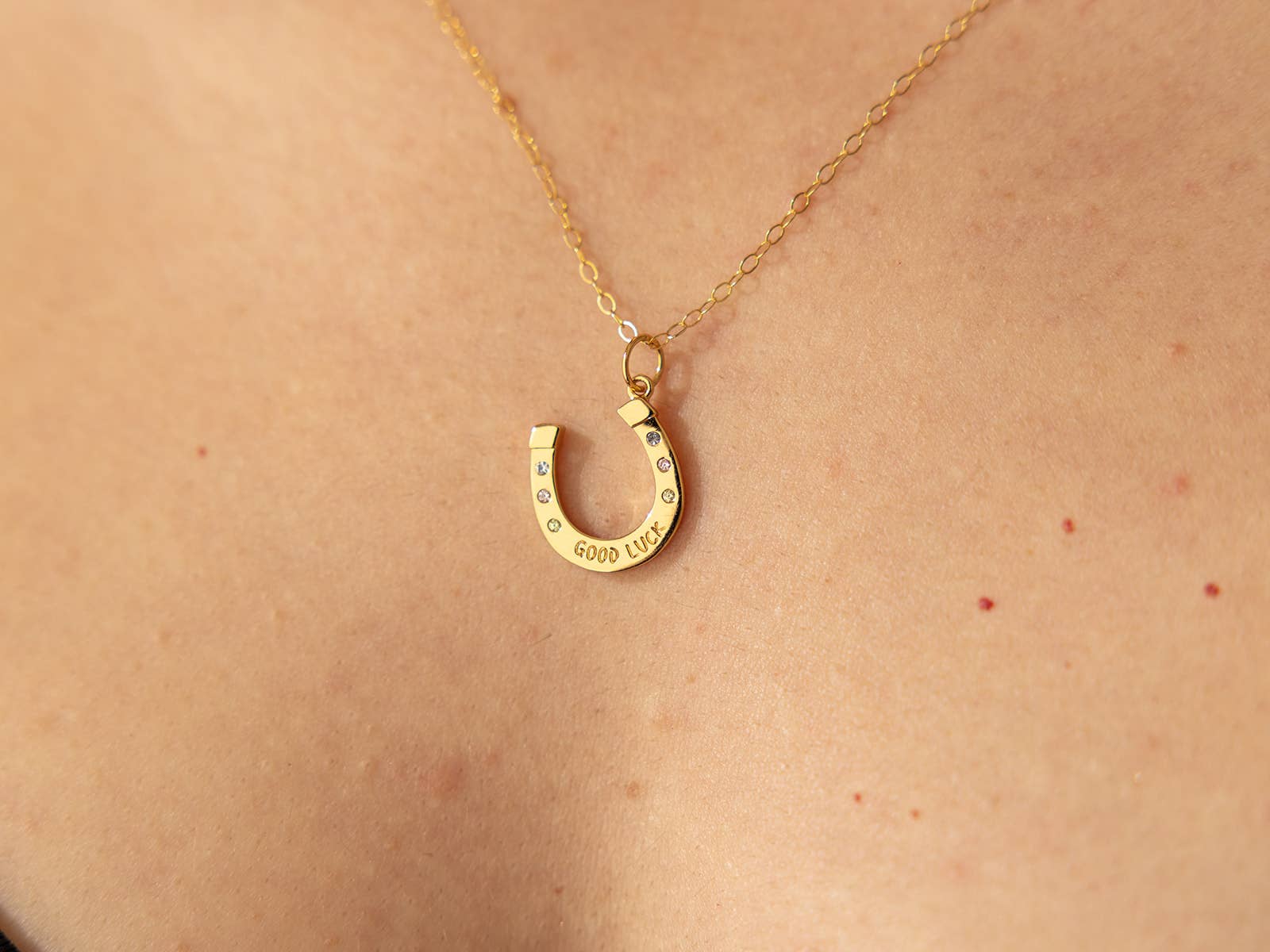 Land of Salt- Good Luck Horseshoe Charm Necklace in Gold