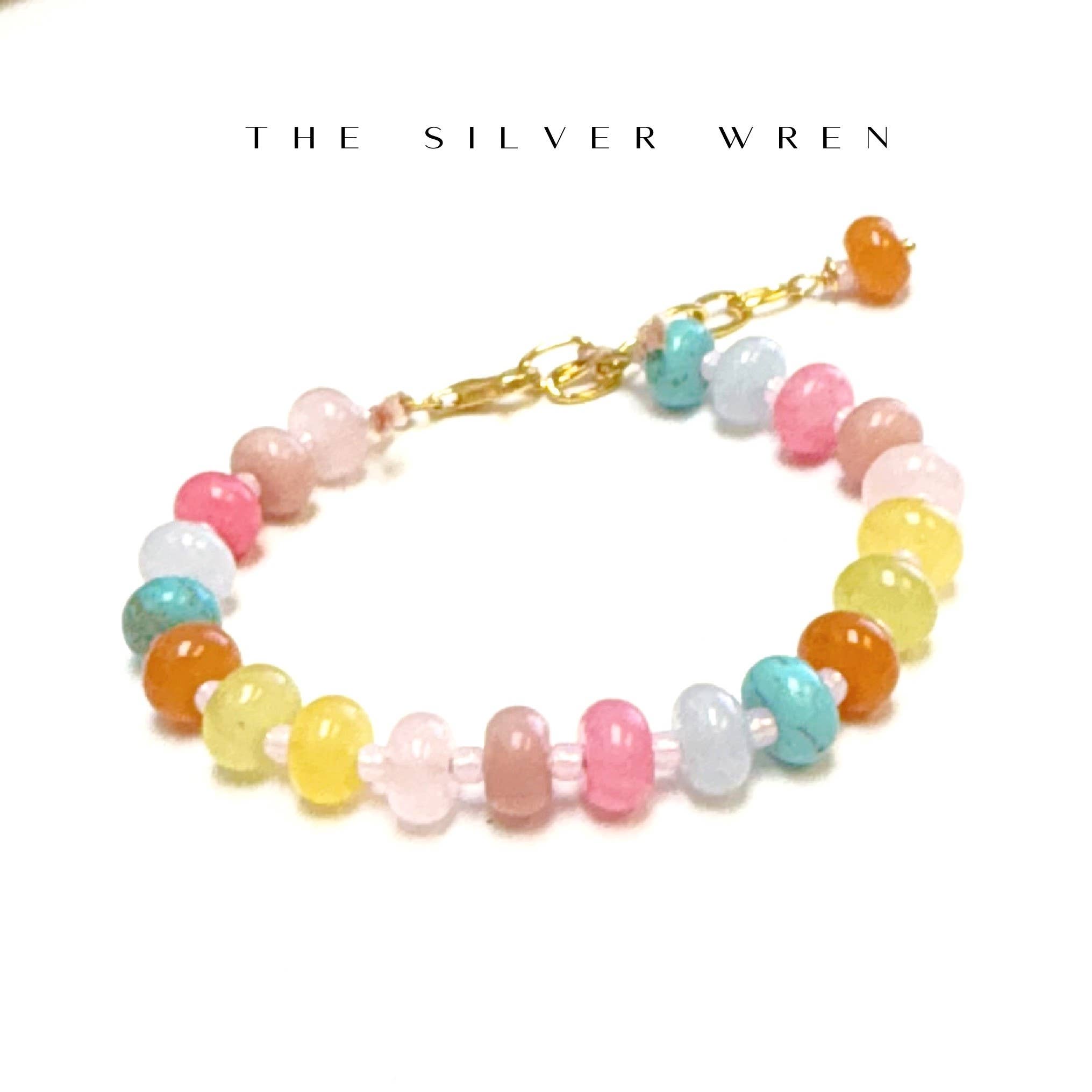 The Silver Wren- Pastel Stone Candy Beaded Bracelet