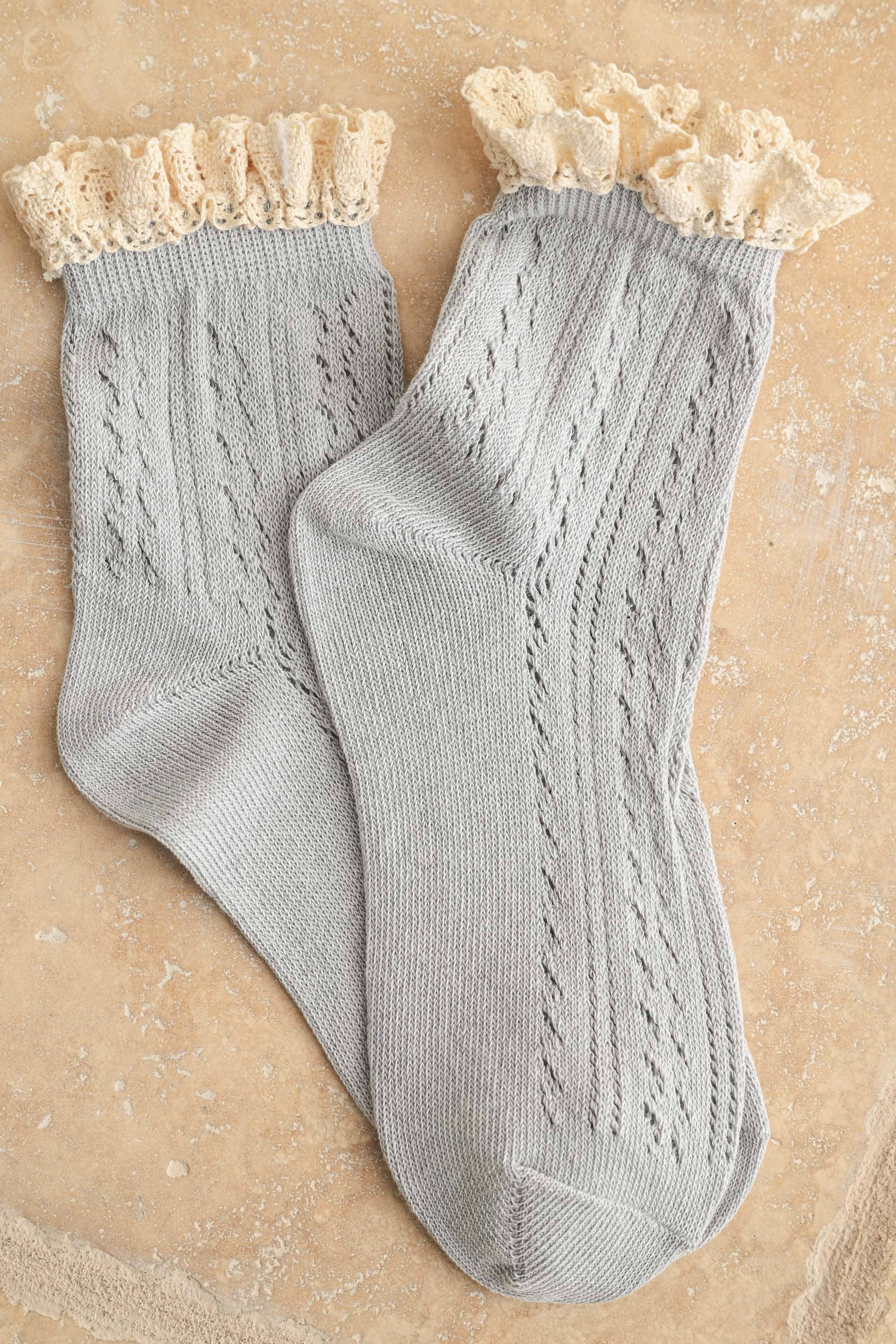 MIOU MUSE- Socks with Crochet Trim