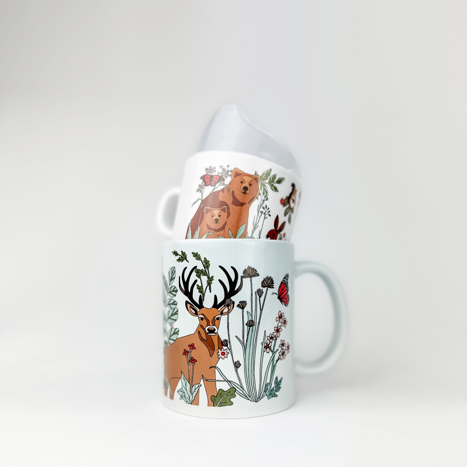 Helmsie- Mountain Animal Two of a Kind Cup Set
