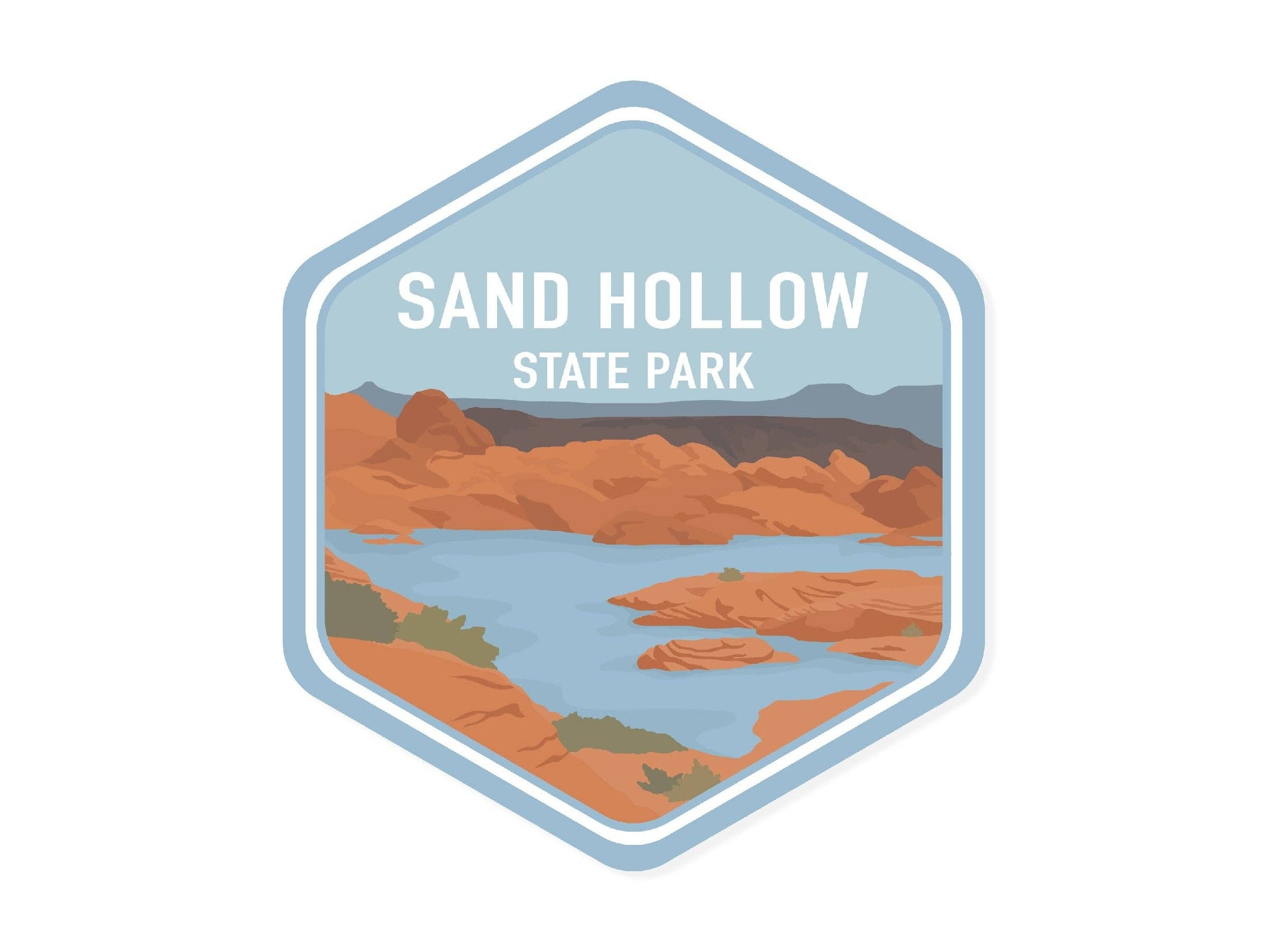 Sand Hollow State Park Utah Sticker
* Size: 2.67" x 3"
* Die-cut
* Durable 6 mil vinyl
* Laminate that protects the sticker from scratch, rain, and sunlight
* Sturdy paper backing
* Strong adhesive
* 1440 dpi high-resolution printed
* Review design image