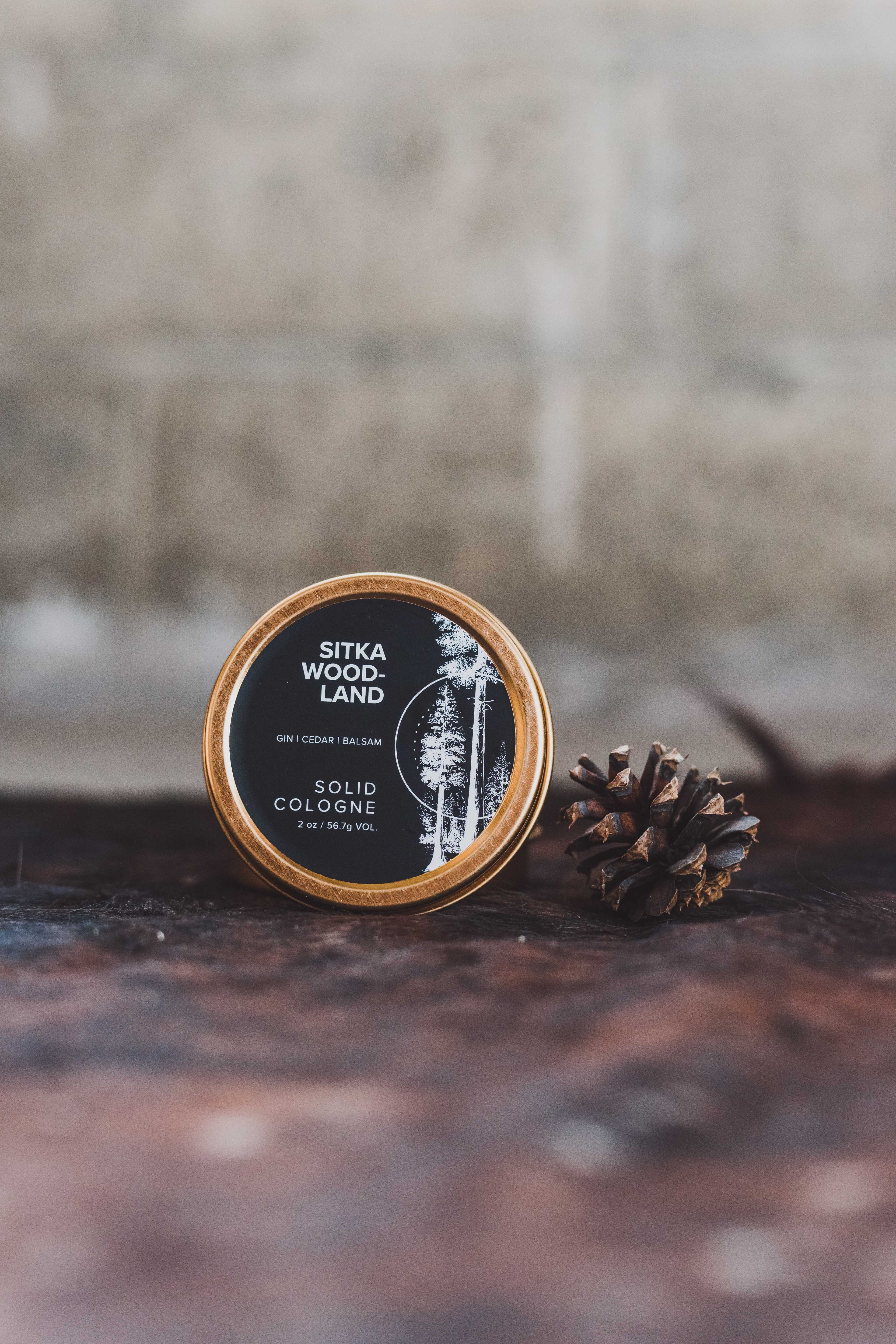 Scent Notes: Gin | Cedar | Balsam
Geotanical solid cologne is a salve-like product designed to make only the user fragrant and not the entire room. Sitka Woodland is suggestive of dry gin on a hot day, fresh notes of spruce and cedar with a slide of red
