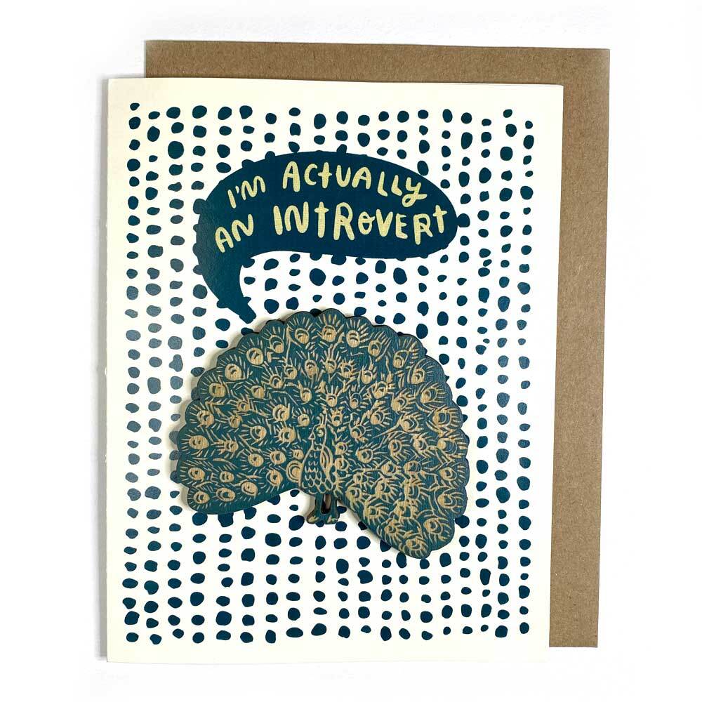Introverts can be pretty hard to identify in the wild.
Removable magnet attached to the front of a digitally printed A2 greeting card.
Packaged in a cellophane sleeve with a kraft envelope.
Magnet is hand painted 1/8" baltic birch plywood.
Super strong r
