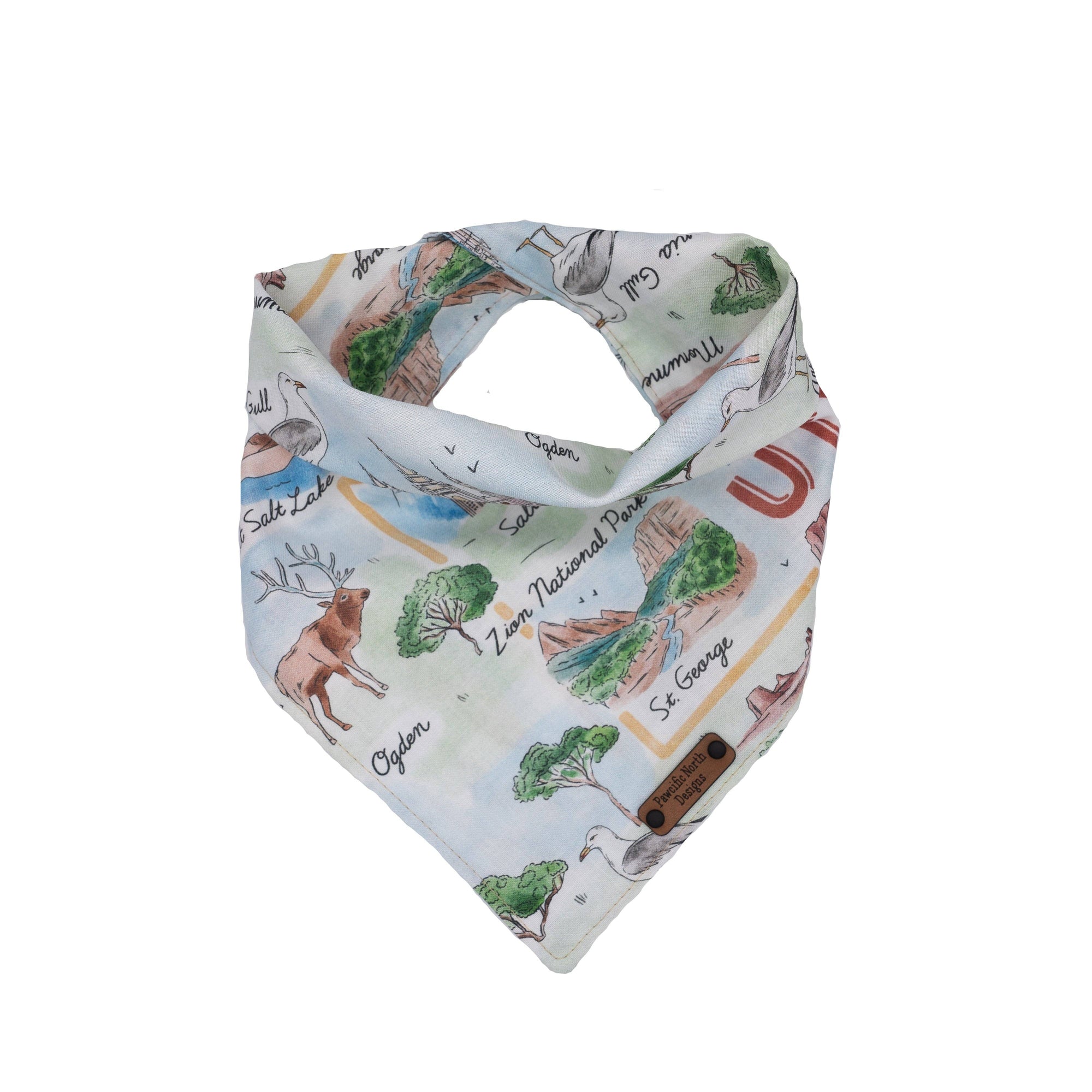 Made of soft cotton material. Each bandana comes with 3 metal snap buttons and finished with our faux leather tag.
Material: 100% Cotton fabric
Care:
Machine wash gentle cold, non-chlorine bleach, tumble dry low, warm iron