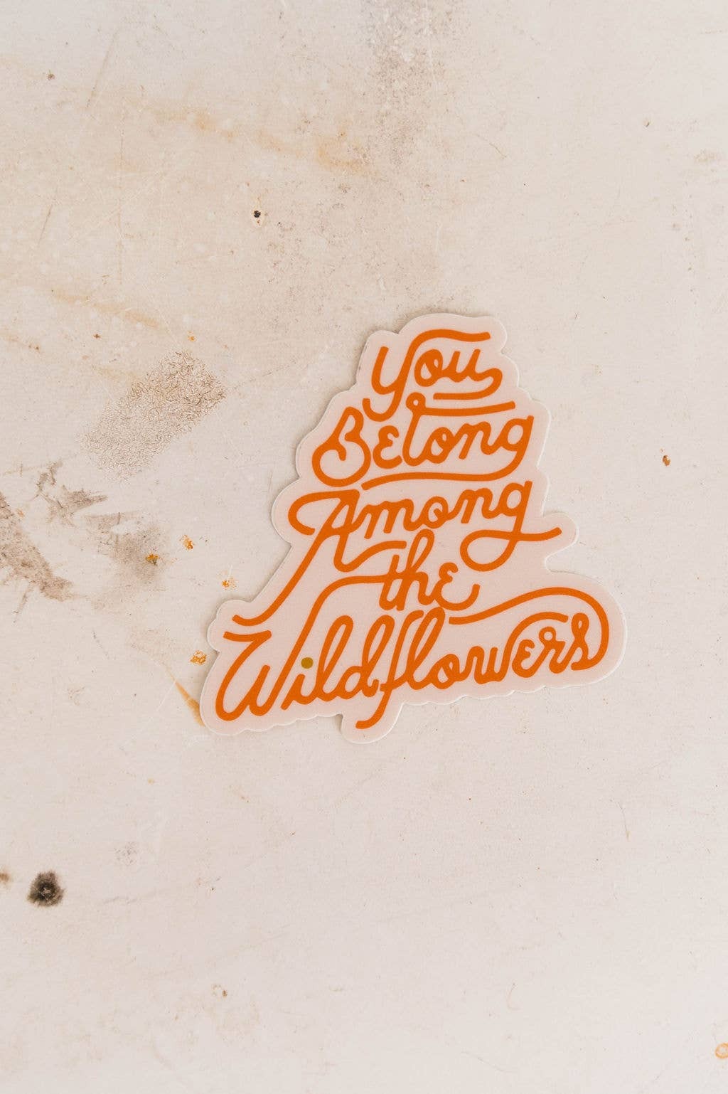 design: you belong among the wildflowers
high quality, vinyl sticker \\ waterproof
-size: 2.45"x3"