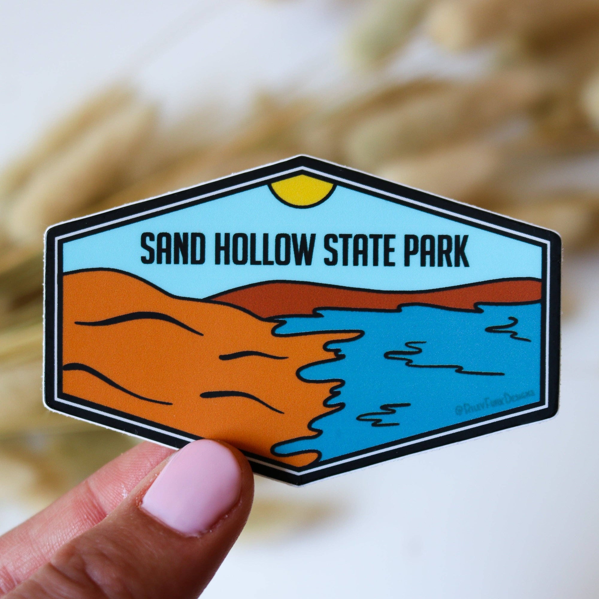 This sticker is inspired by the beauty of Southern Utah's Sand Hollow State Park.
Size: 3" x 2"
All of our stickers are made using waterproof, weatherproof, and dishwasher-safe vinyl with a matte lamination. What does this mean for you? It means that