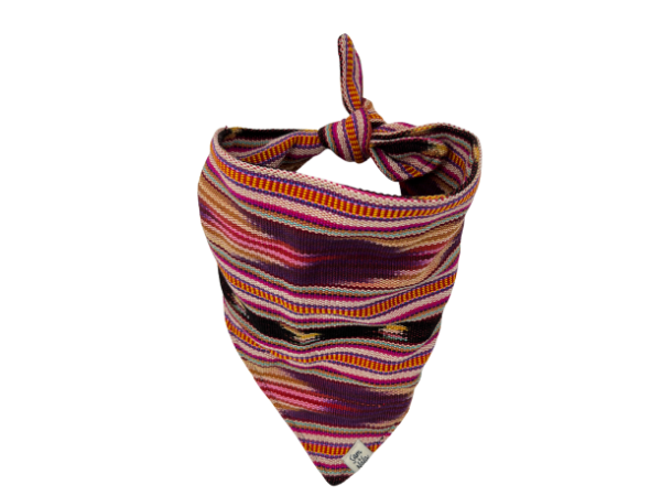 If our Summer Hat & Esperanza fabrics had a baby it would be smokestack. With beautiful hues of a sunset over the Pacific, Smokestack will have you swooning. Machine Washable Dog BandanaThis fabric was hand-woven in Nahualá, which is in the Sololá Departm