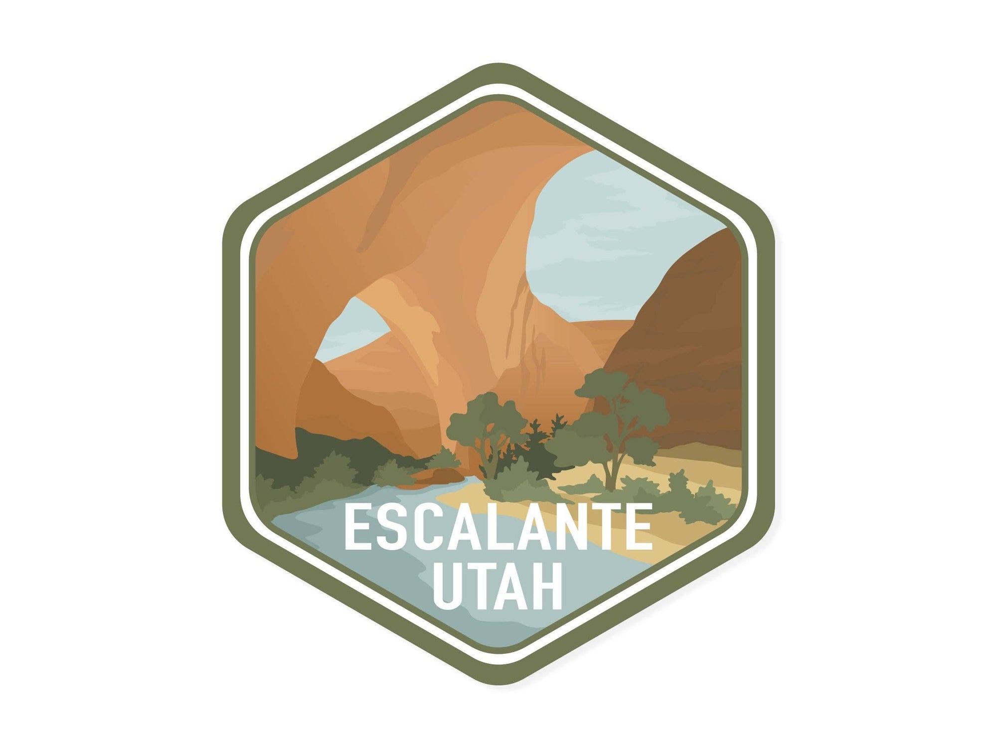 Escalante Jacob Hamblin Arch Utah
A reminder to those who have been and motivation for those who haven't.
* Size: 2.67" x 3"
* Colors - Review design image for accurate colors.
* Material - Extra thick 6 mil vinyl Sturdy paper backing Strong Adhesive