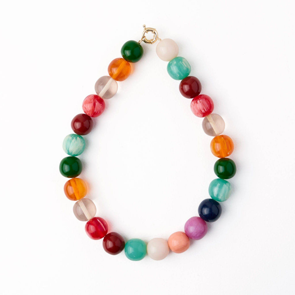 INK + ALLOY- Iris Large Resin Bead Necklace Multi Wholesale