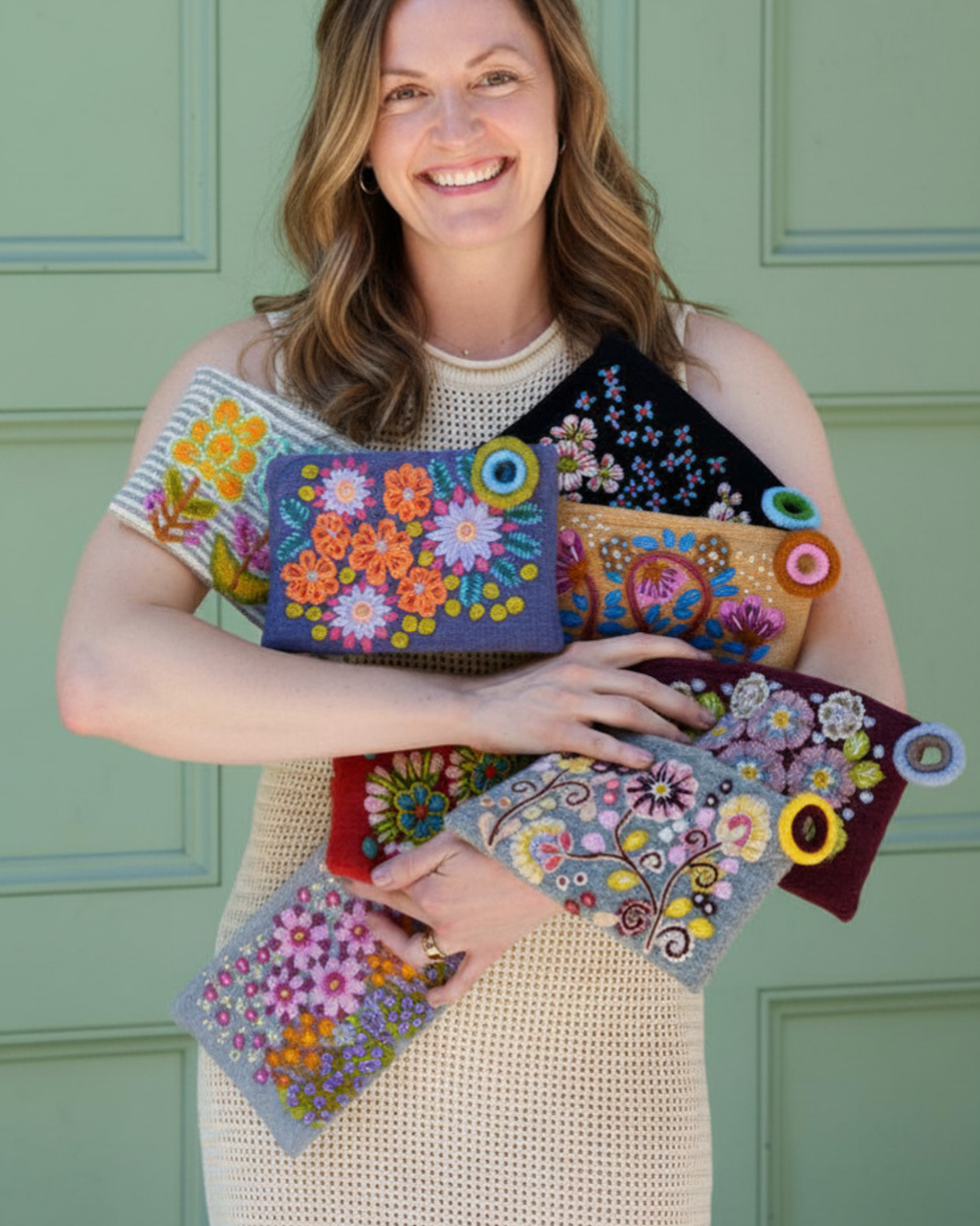 Jenny Krauss- Forest Wander Embroidered Wool Pouch
