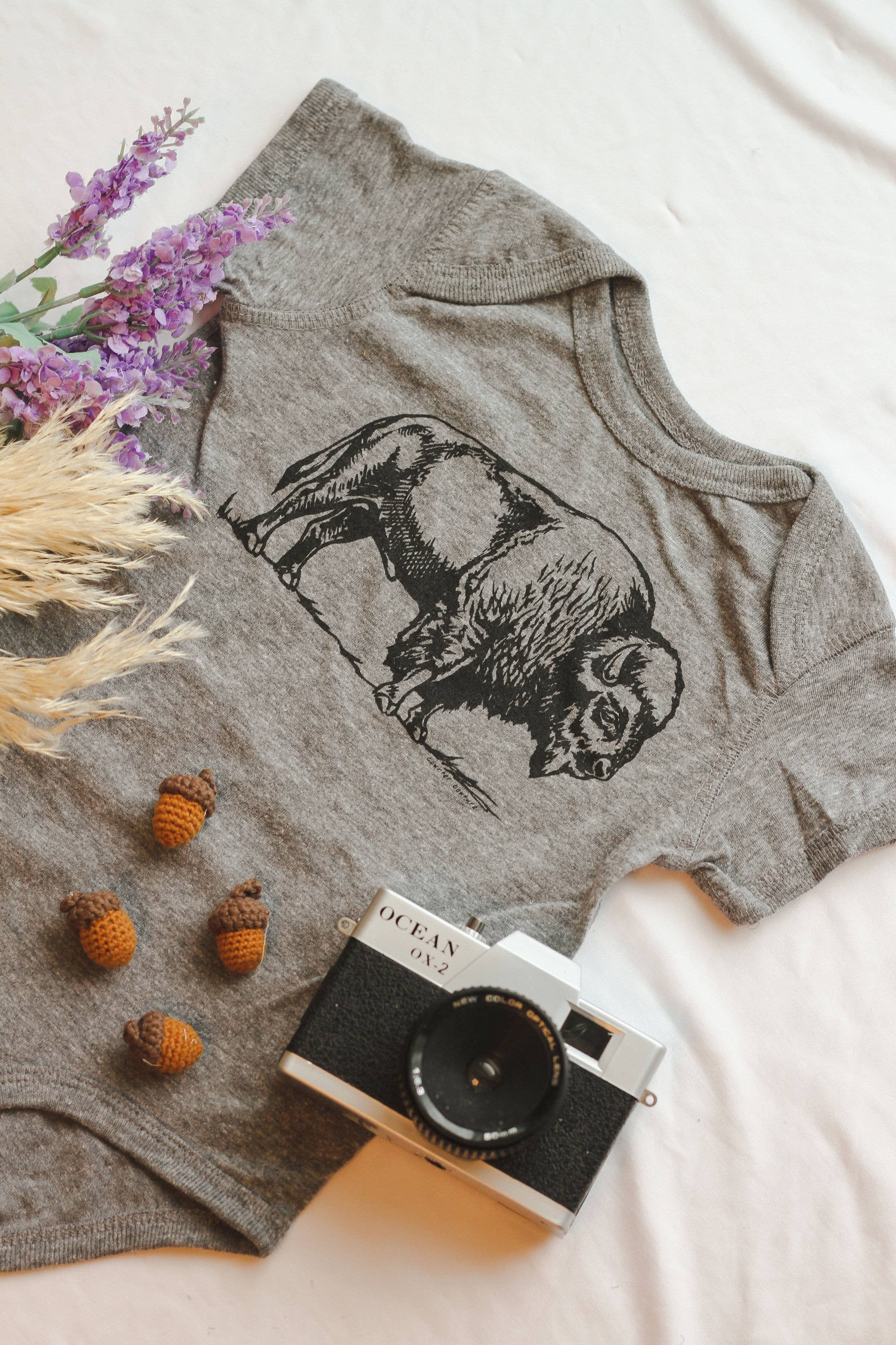 Counter Couture- Bison Baby Bodysuit Heather Grey