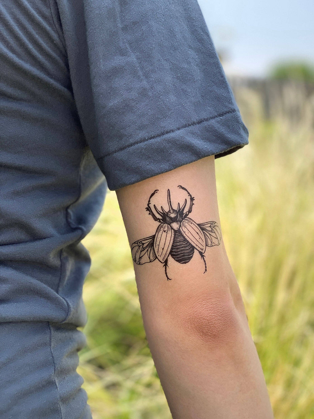 NatureTats- Rhinoceros Beetle Temporary Tattoo
