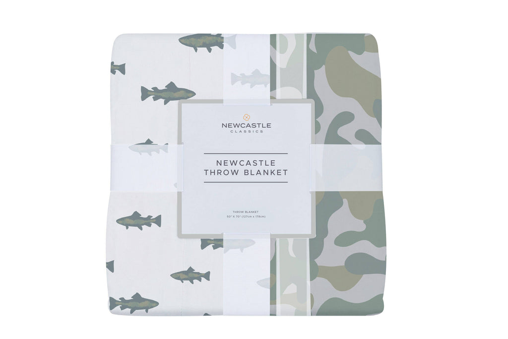 Newcastle Classics- Gone Fishing and Hunter's Camo Bamboo Newcastle Throw Blanket