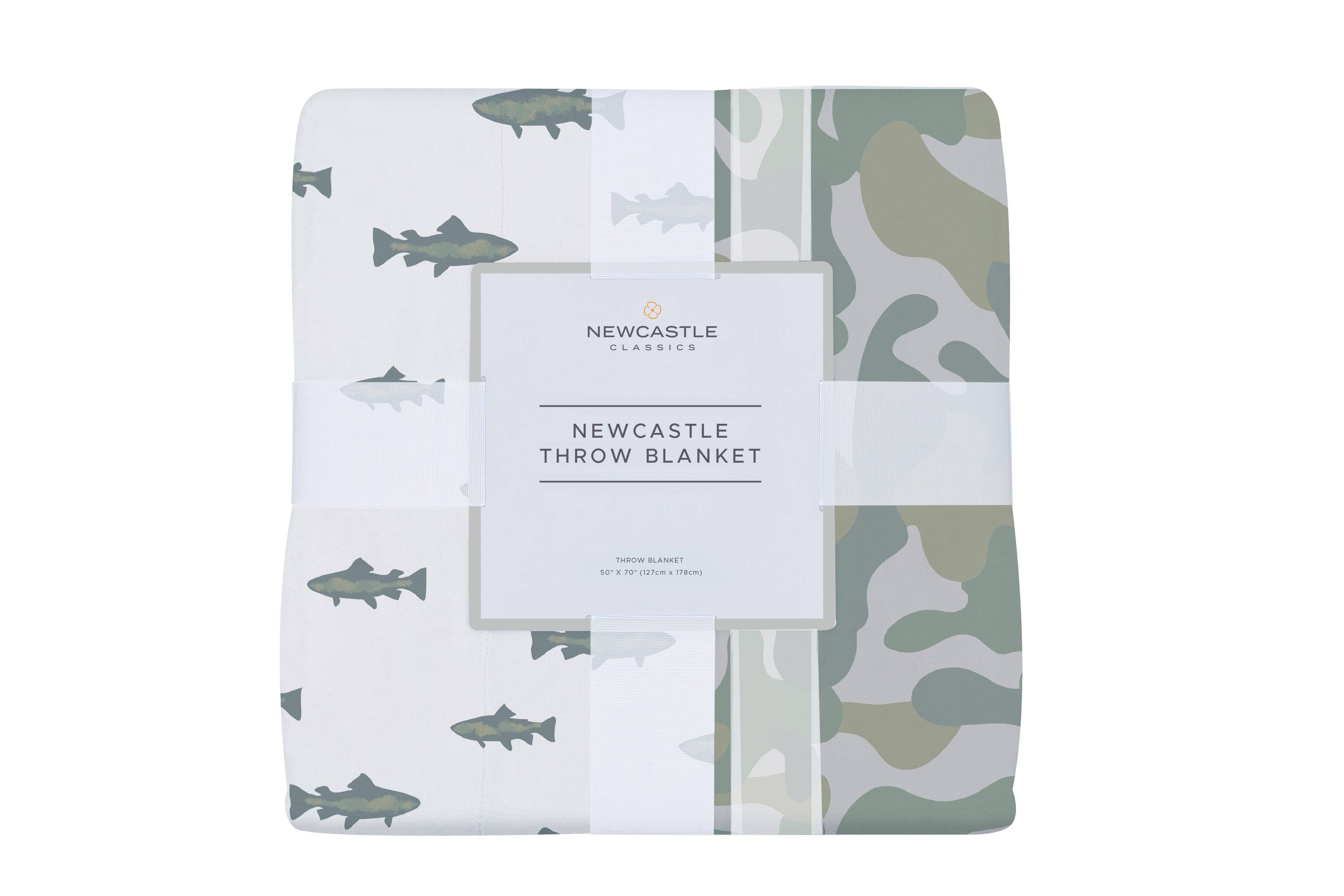Newcastle Classics- Gone Fishing and Hunter's Camo Bamboo Newcastle Throw Blanket