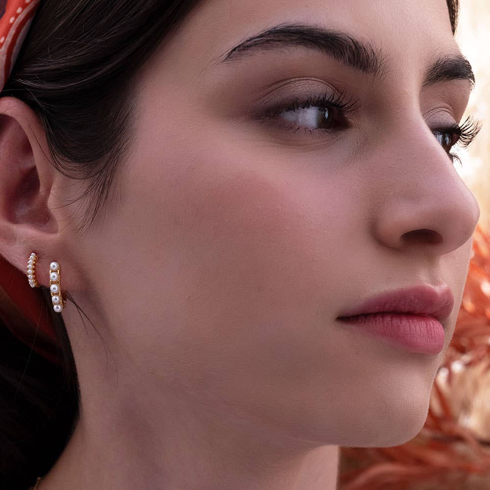 Amano Studio- 15mm Pearl Huggie Hoops