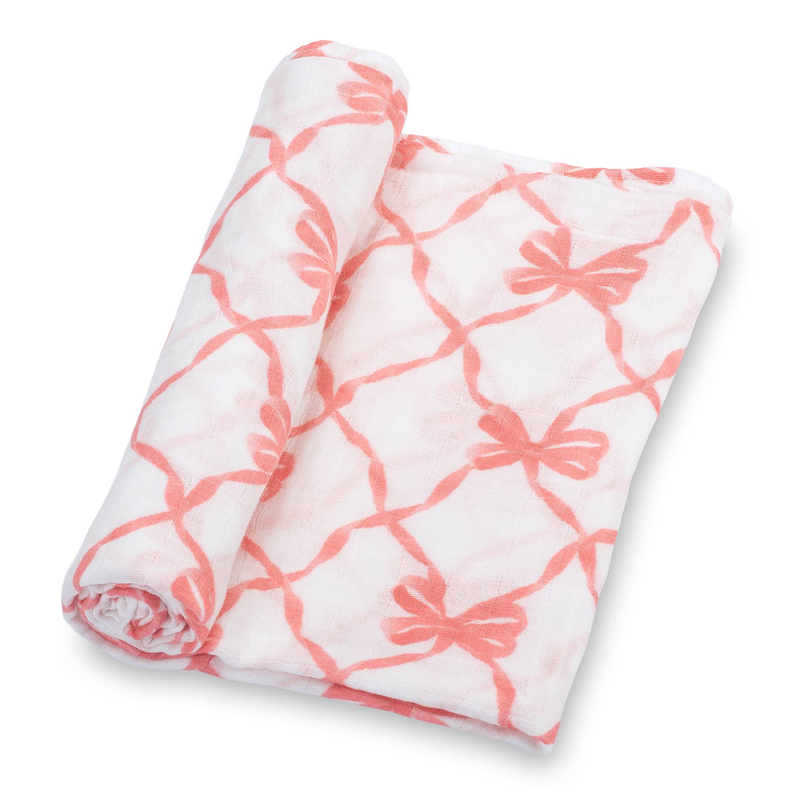 LollyBanks- Beautiful Bows Baby Muslin Swaddle Blanket