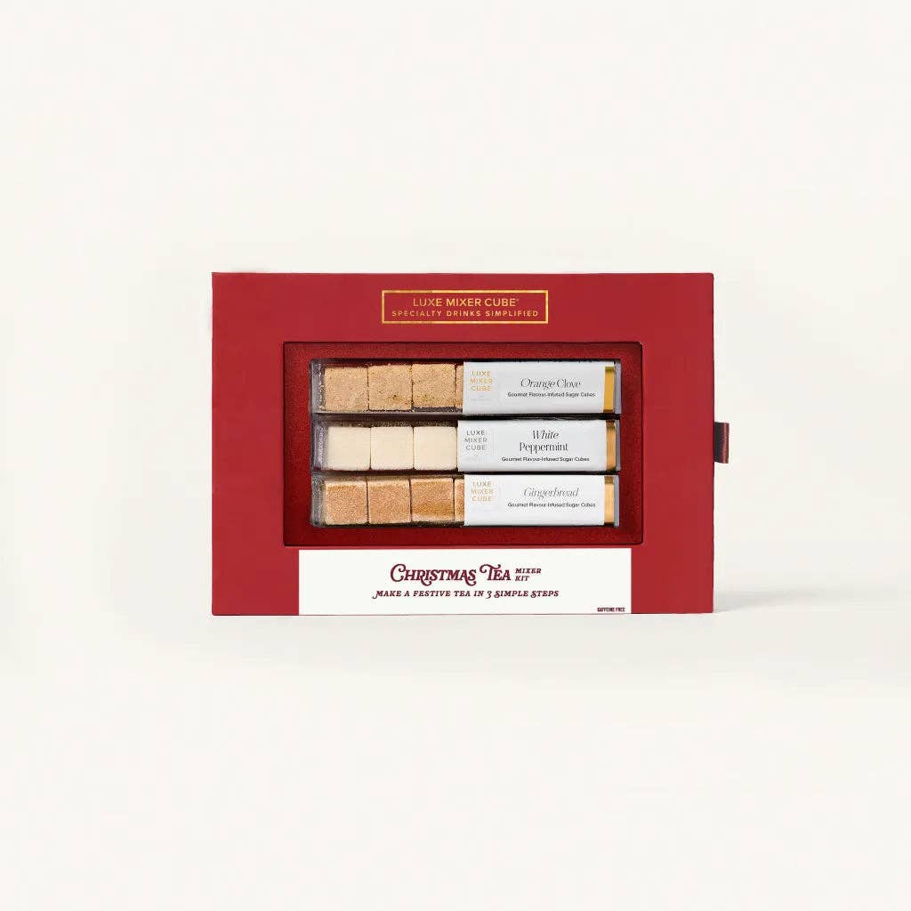 TEASPRESSA- Christmas Tea Mixer Kit, Peppermint & Gingerbread Cubes