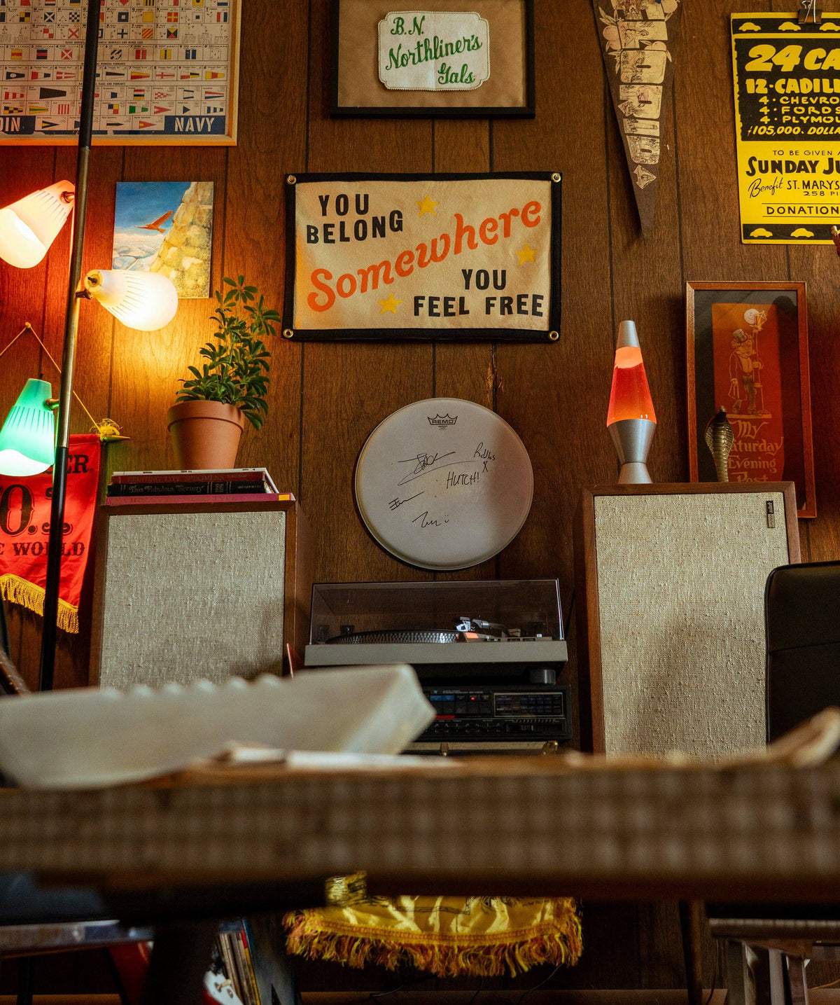 Oxford Pennant- You Belong Somewhere You Feel Free Camp Flag • Tom Petty x Oxford Pennant