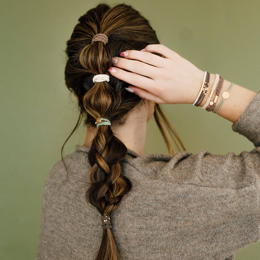 K'Lani- "Climb" Gold Mountain Peak Charm Hair Tie Bracelets