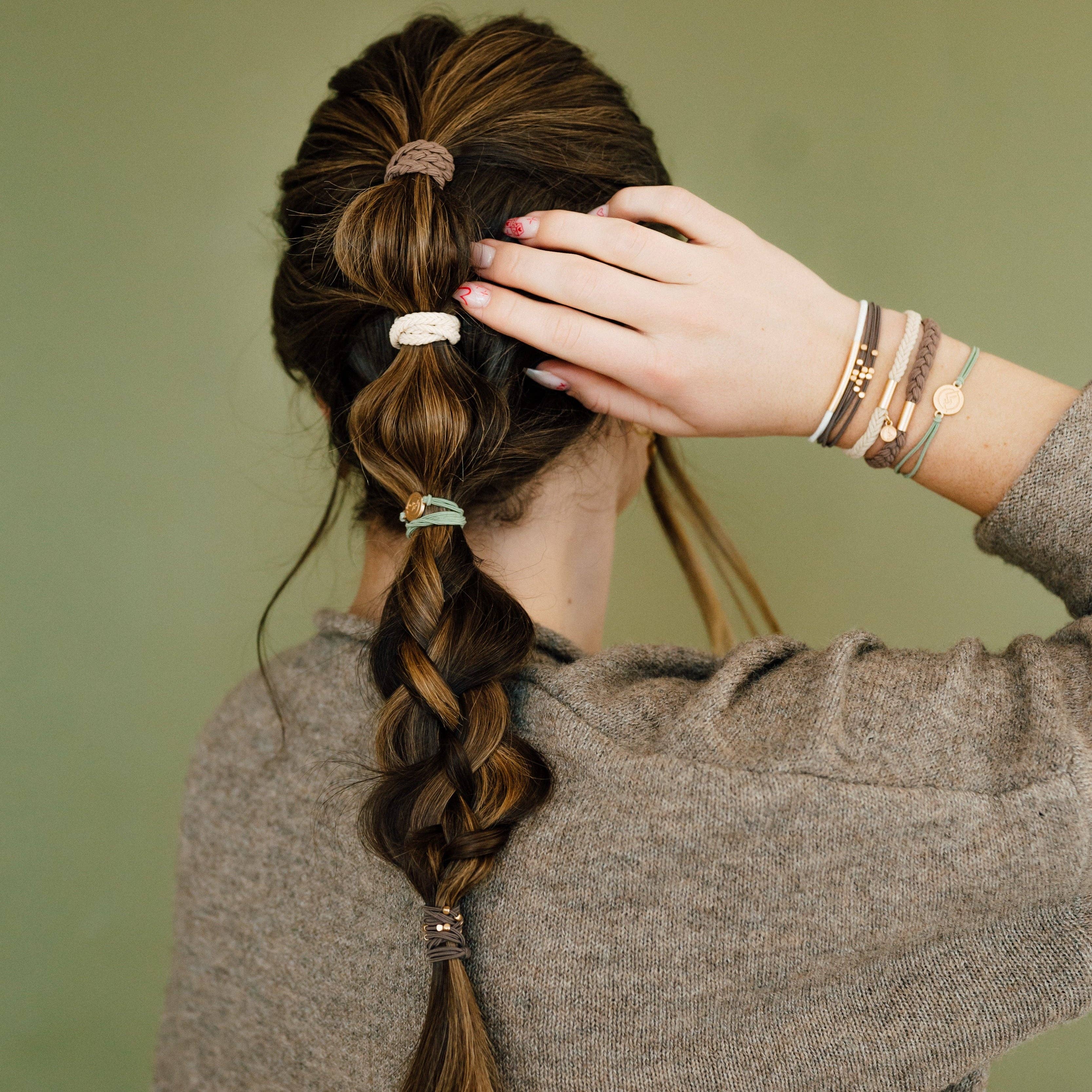 K'Lani- "Climb" Gold Mountain Peak Charm Hair Tie Bracelets