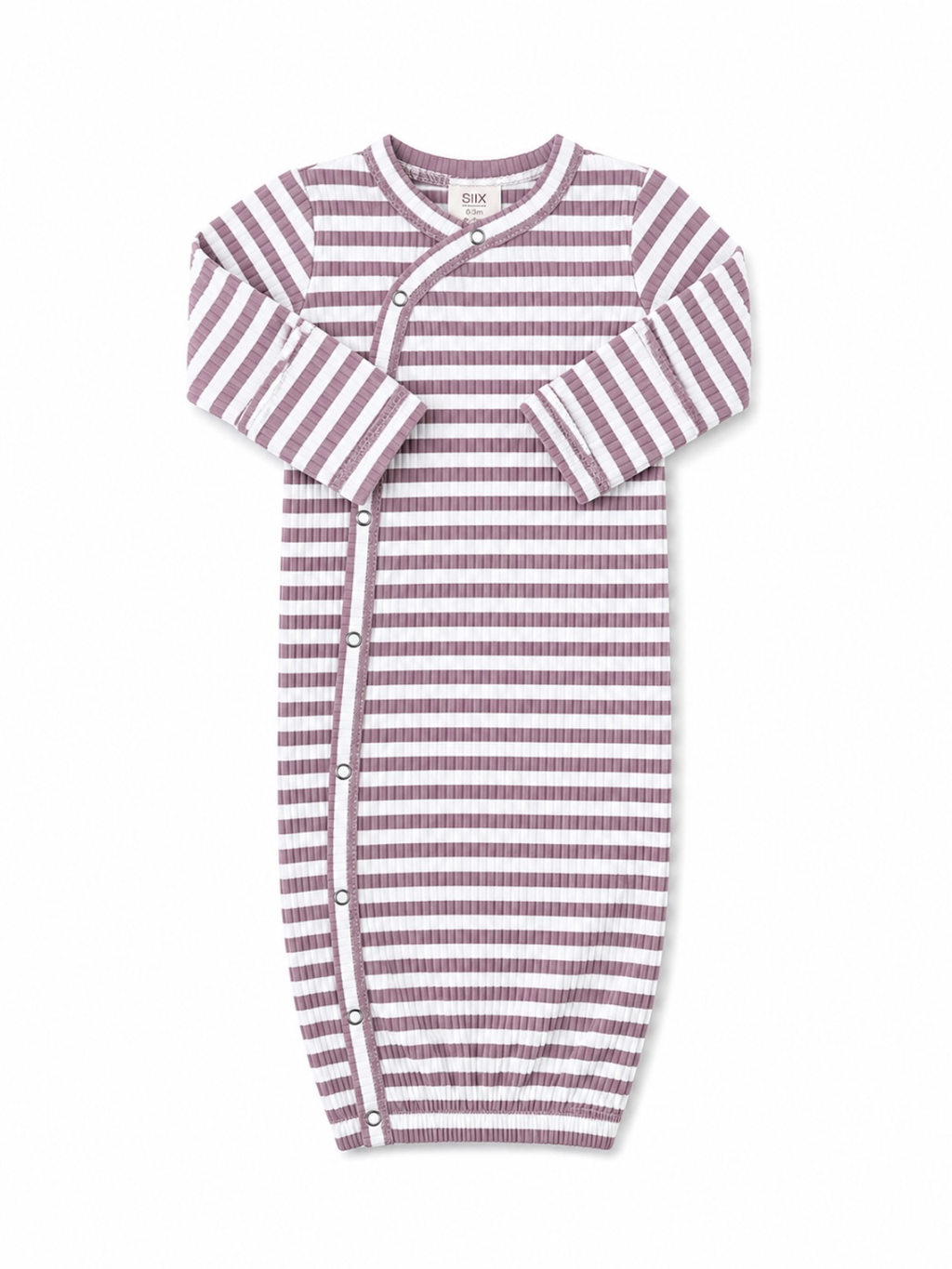 SIIX Collection- Violet Stripe / Ribbed Gown