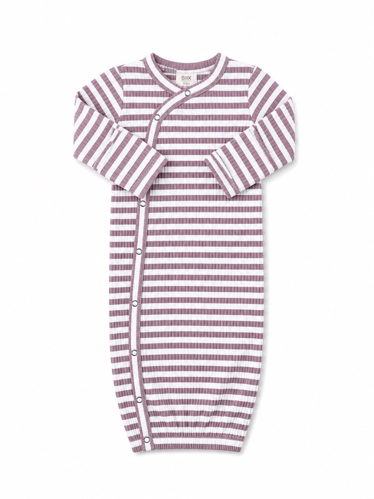 SIIX Collection- Violet Stripe / Ribbed Gown