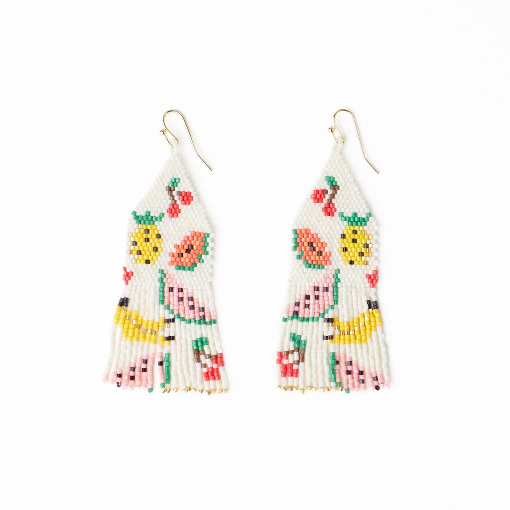 INK + ALLOY- Delilah Fruit Beaded Fringe Earrings Multi Wholesale