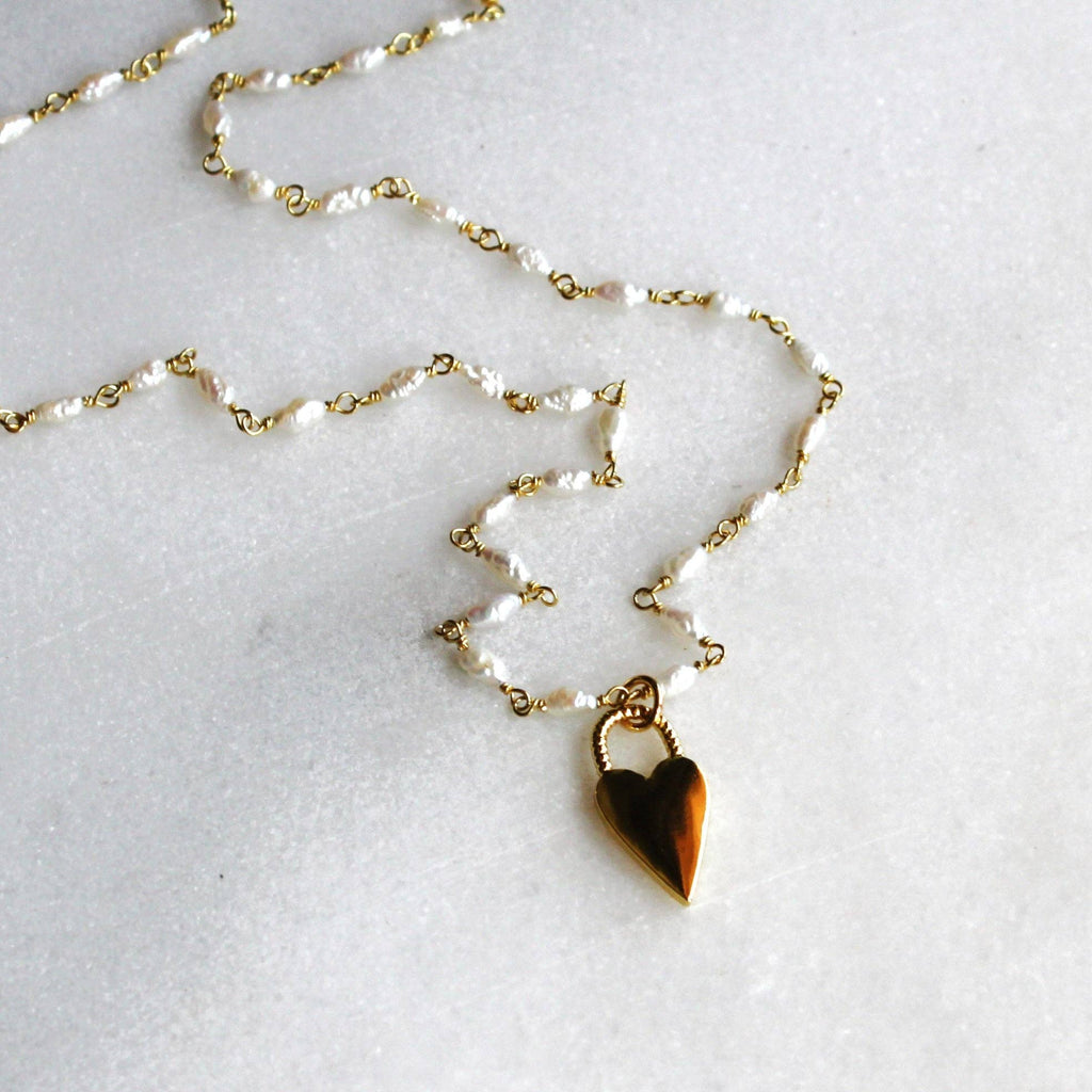 The Silver Wren- Tara Pearl Rosary Necklace