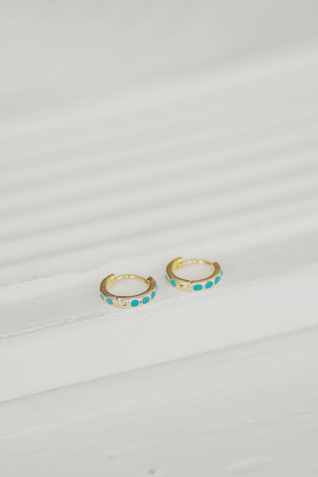 Reva Grey- Turquoise Huggie
