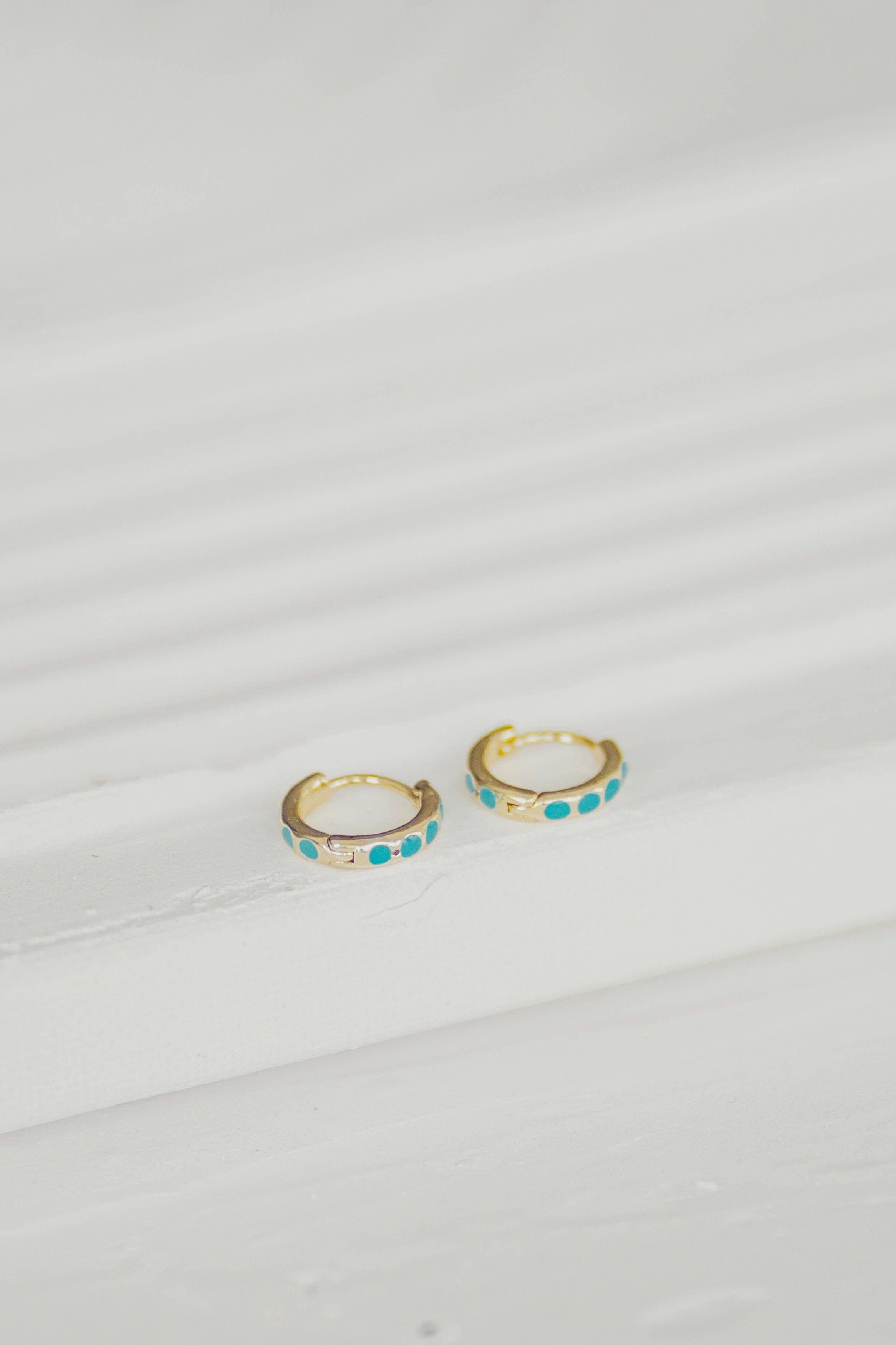 Reva Grey- Turquoise Huggie