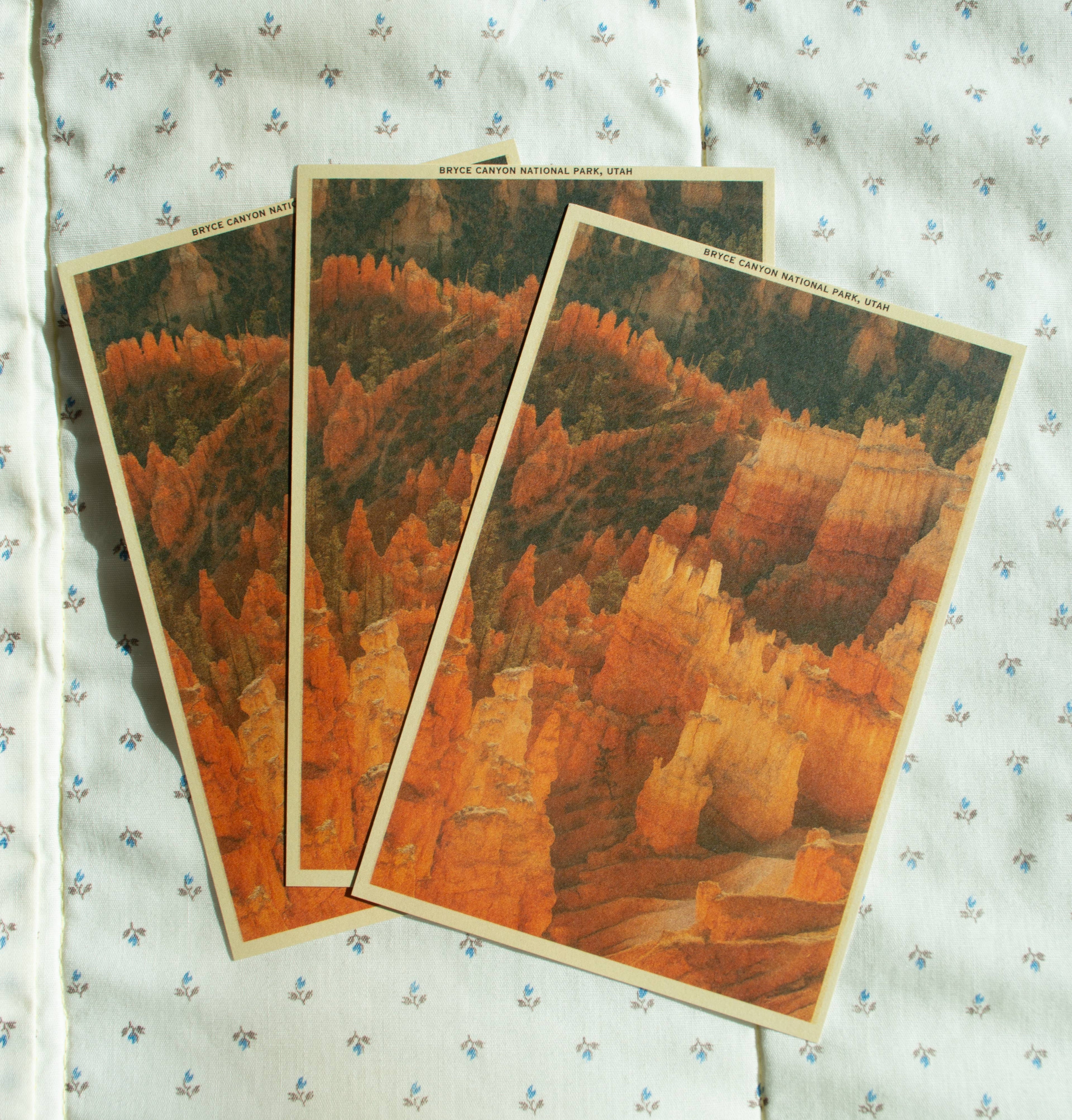 Traildust Goods- Bryce Canyon Vintage Inspired 4x6 Postcards (Bryce Point)