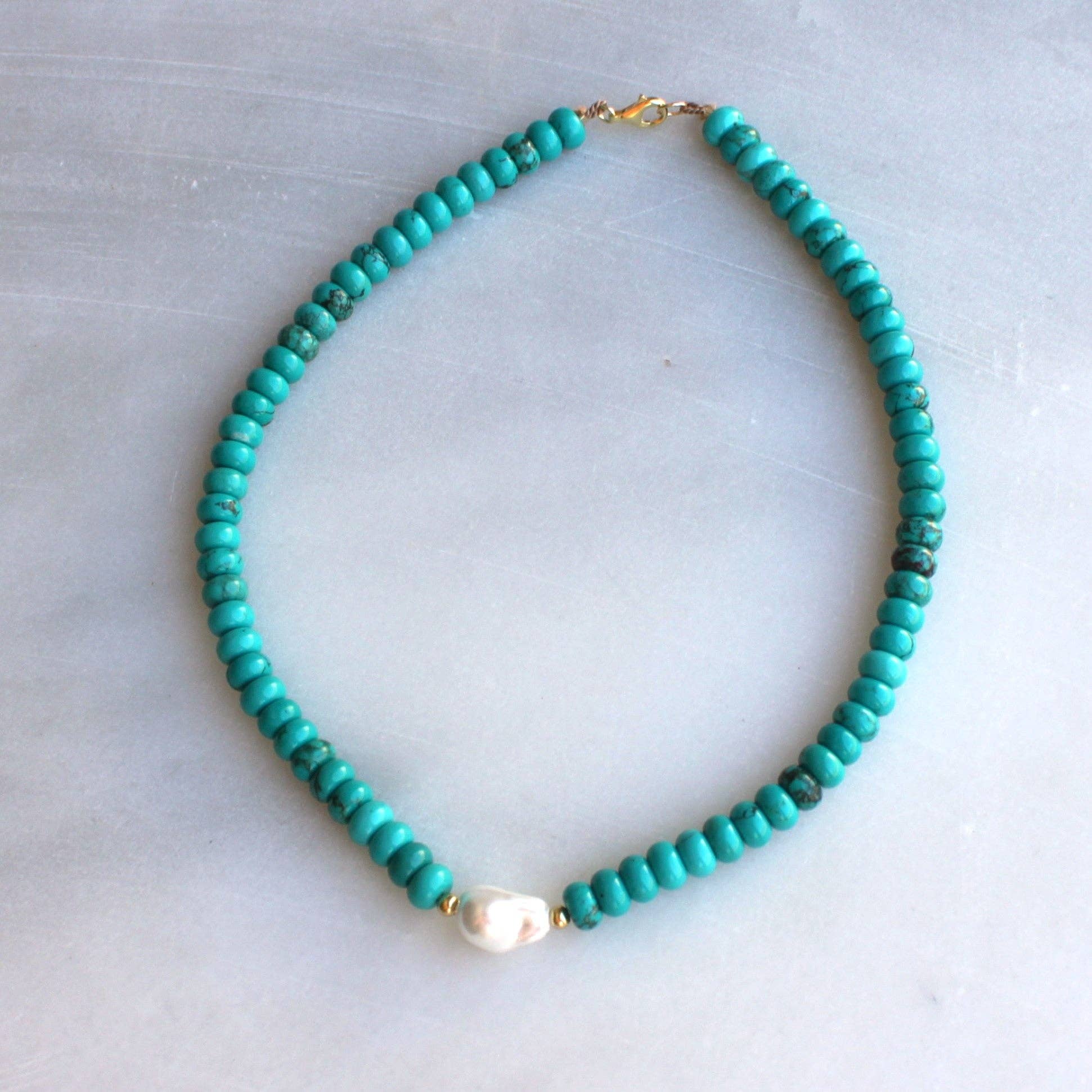 The Silver Wren- Scout Turquoise & Pearl Necklace
