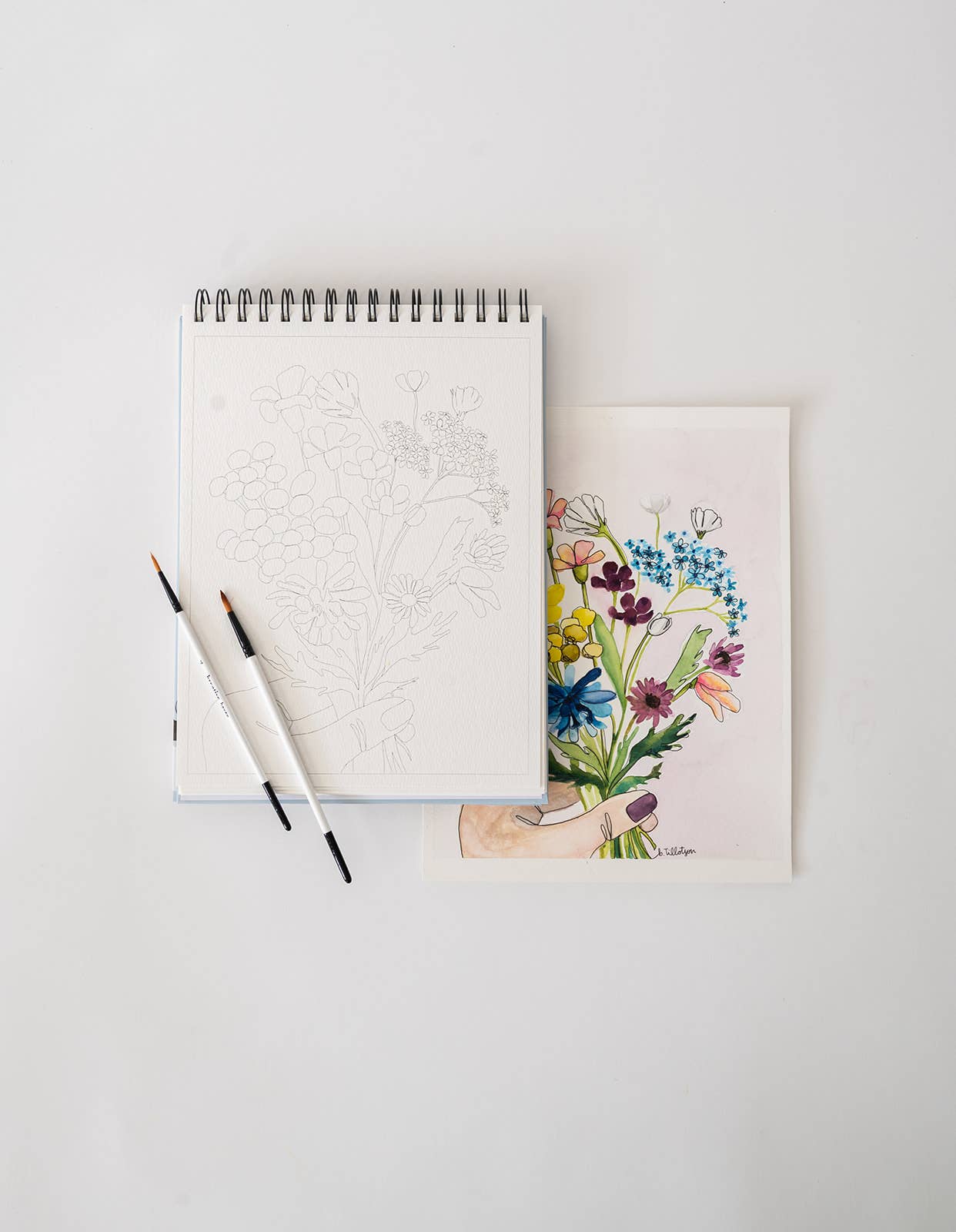 Bailey Rae Studio- Floral Watercoloring Book - Outlines with Video Tutorials