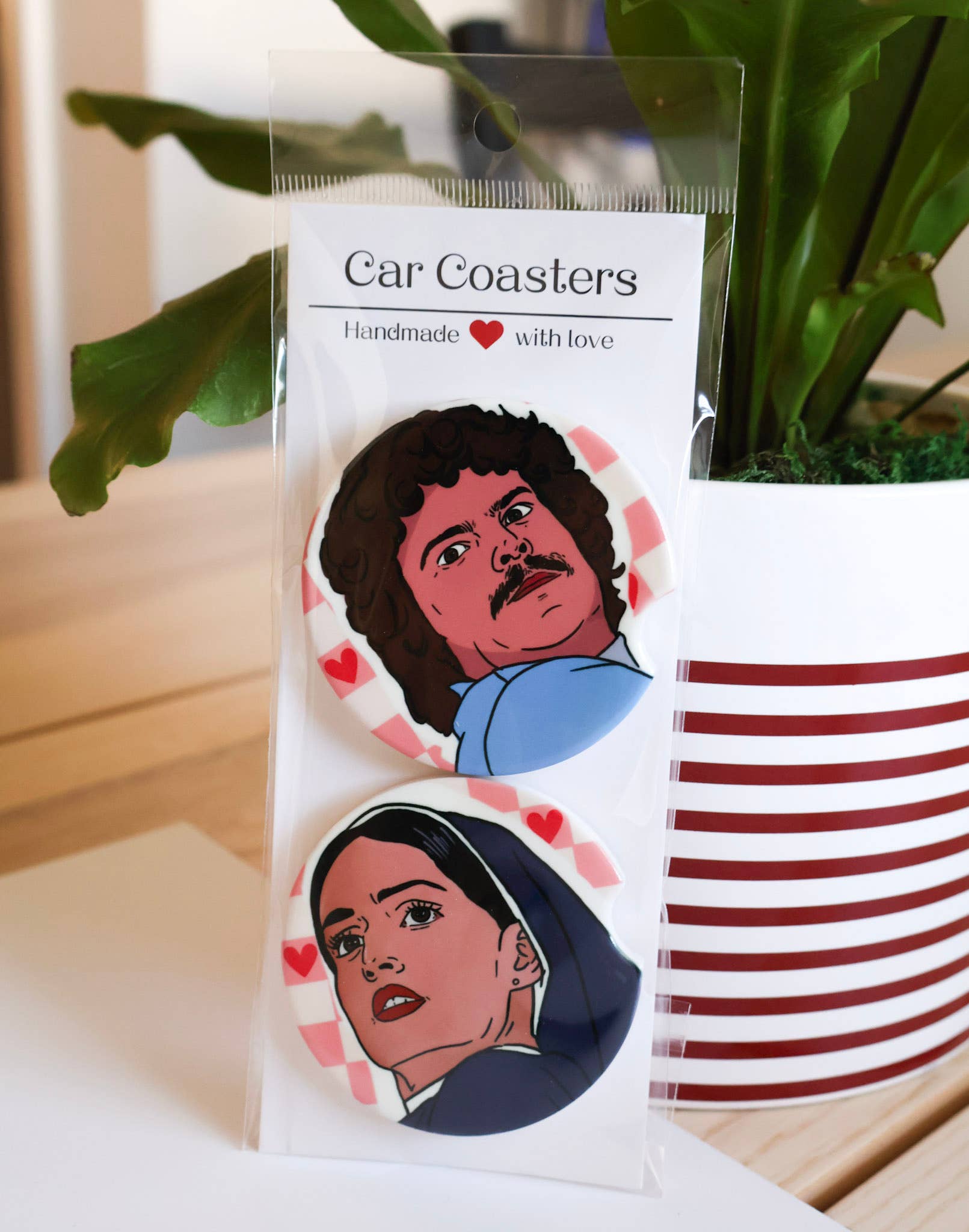 Gaec Studio- Nacho y Encarnacion Pop Culture- Car Coasters Set of 2