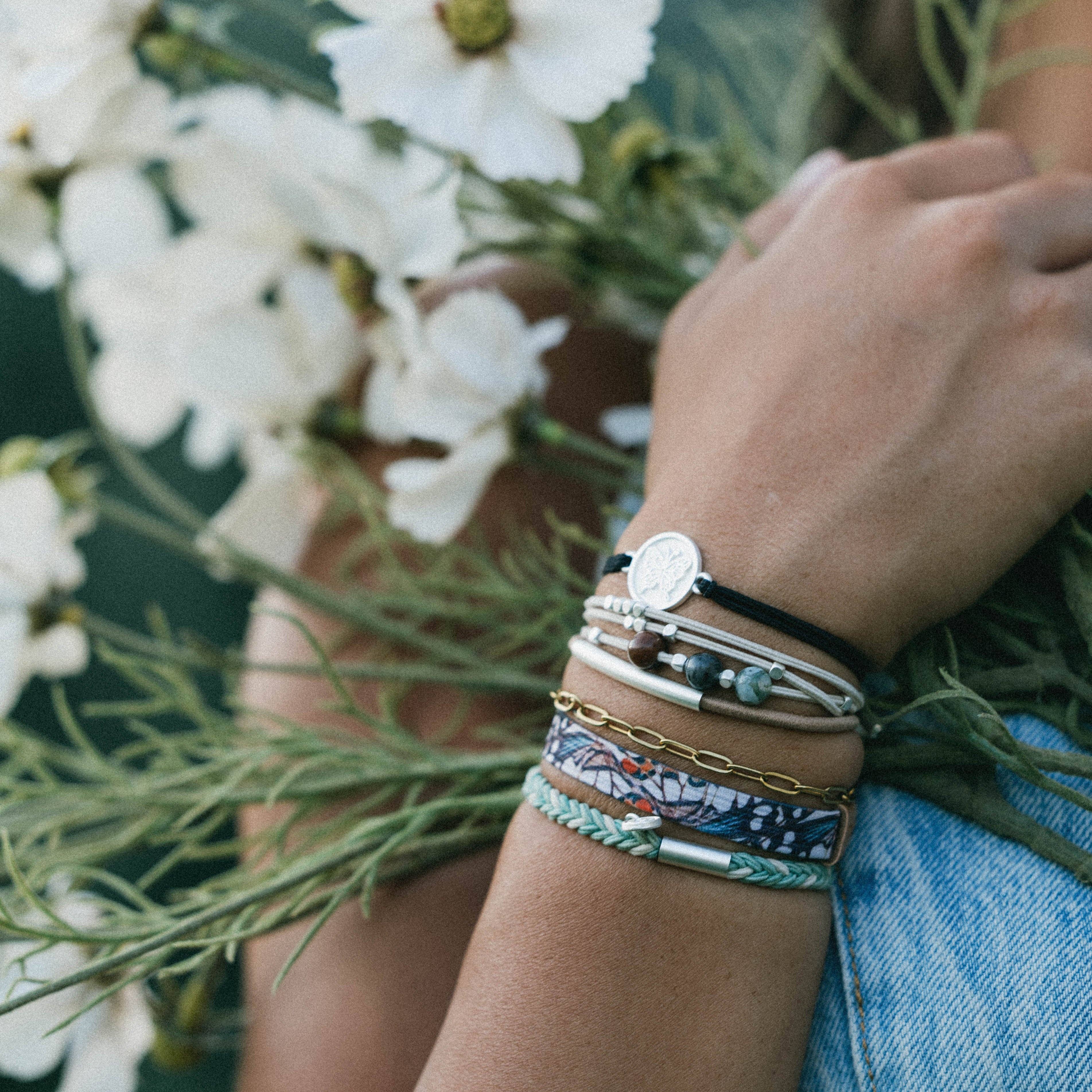 K'lani- "Flourish" Natural Butterfly Hair Tie Bracelets