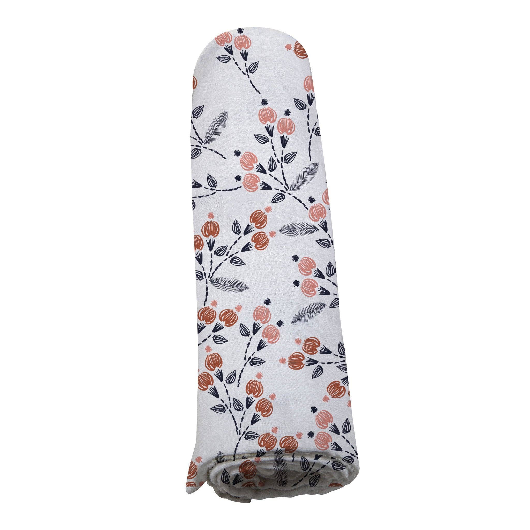 Newcastle Classics- Dahlia Floral Bamboo Swaddle