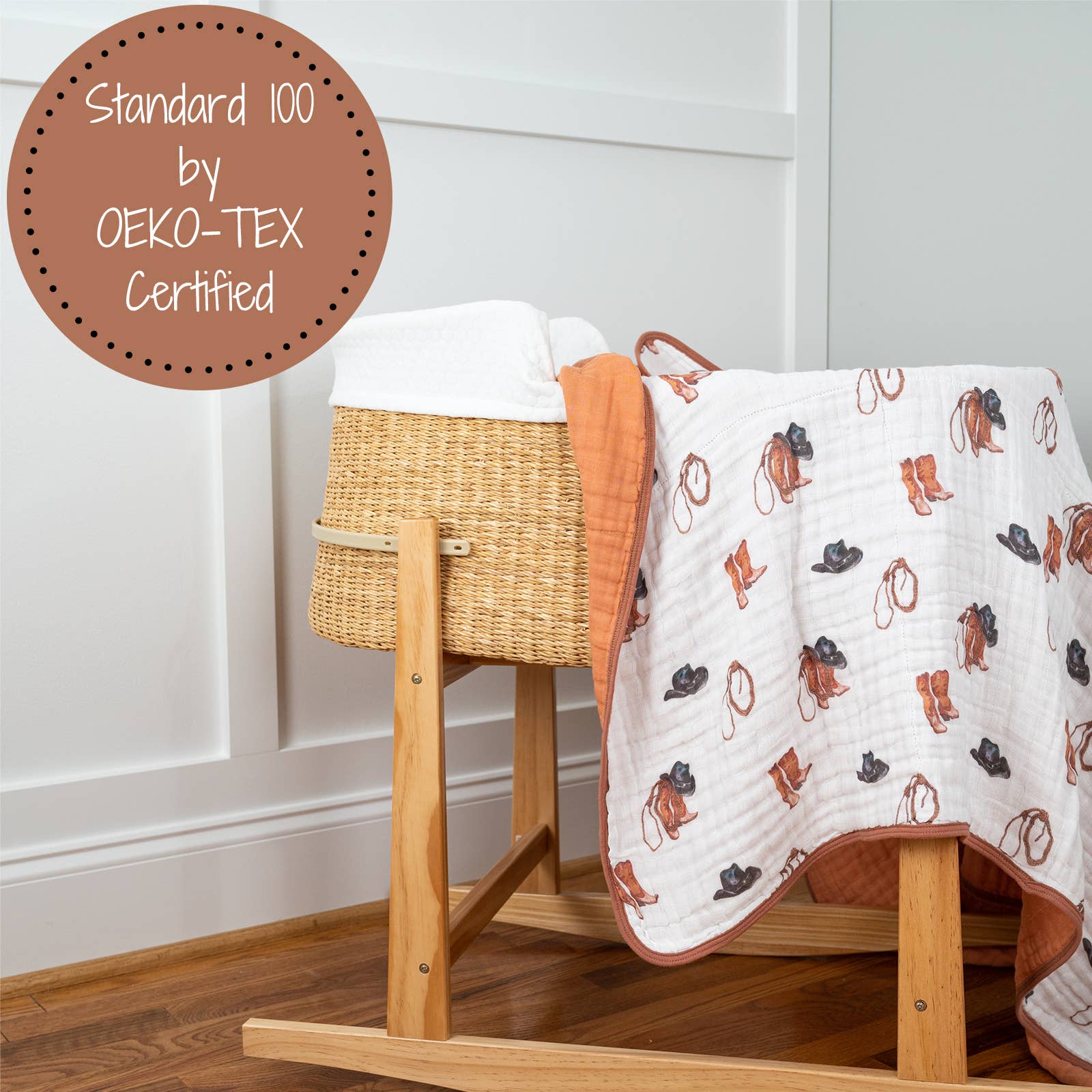 LollyBanks- Life Is Better In Boots Western Baby Toddler Muslin Blanket