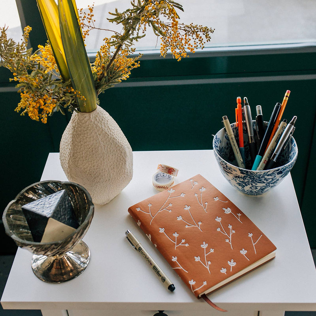 Denik- Samantha Embroidered Layflat Journal Notebook