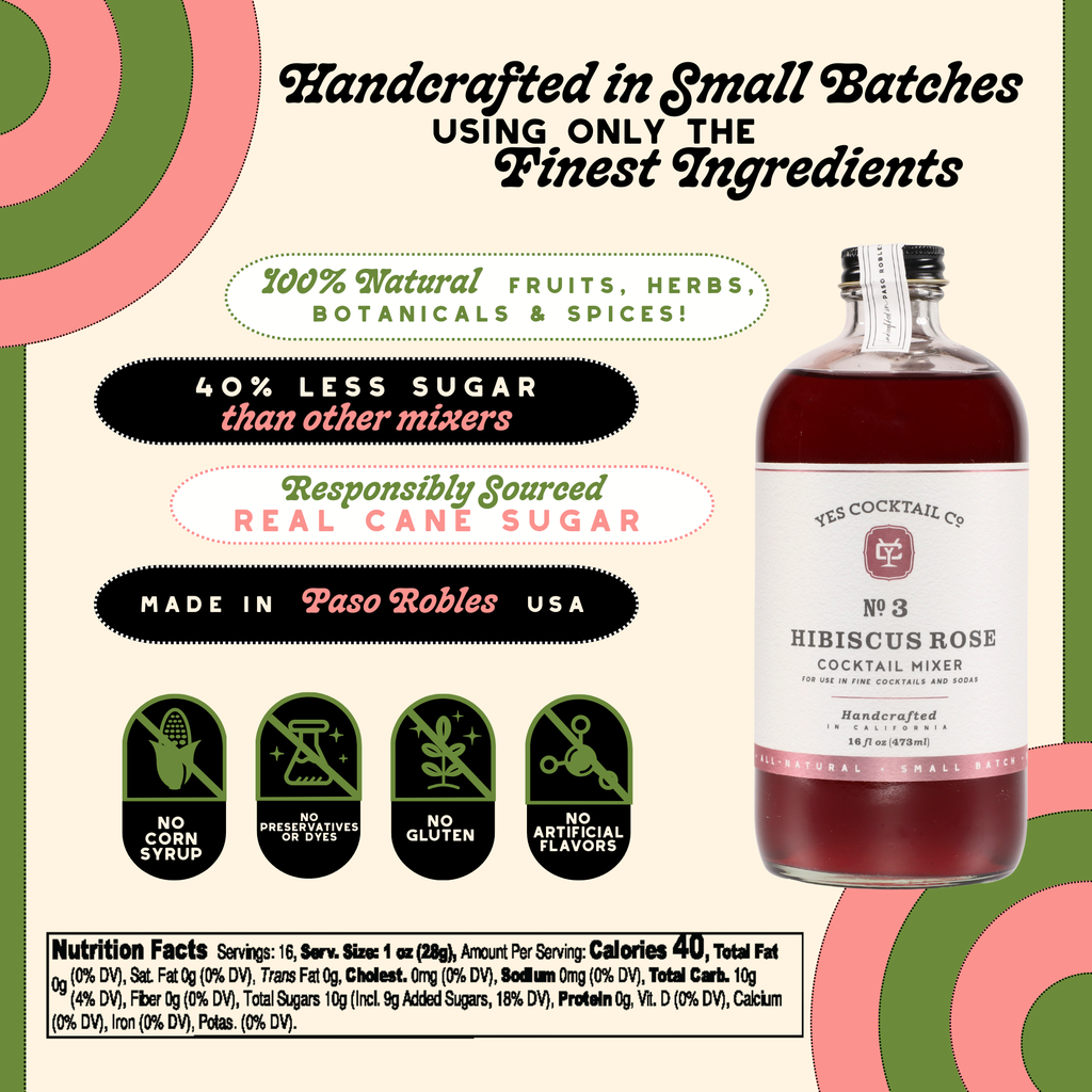Yes Cocktail Co.-  Hibiscus Rose Cocktail Mixer