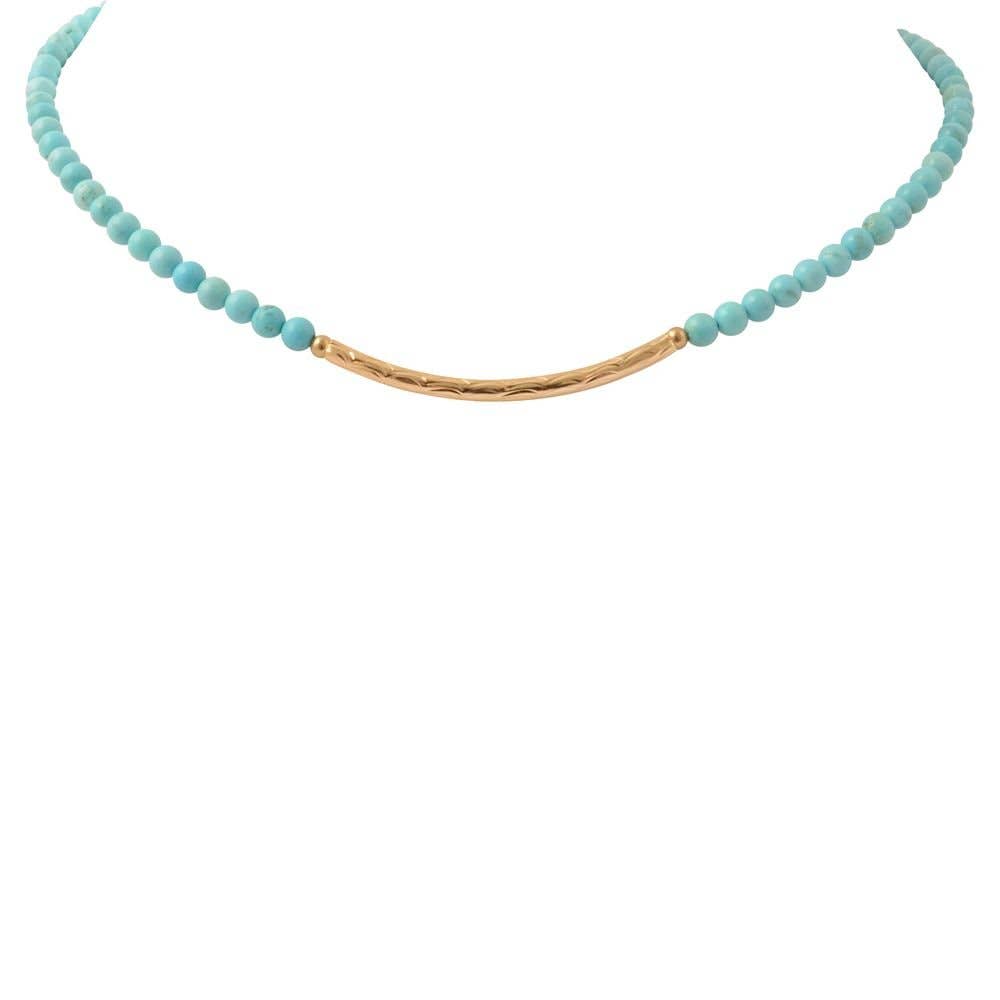 Barse Jewelry- Little Bit Round Blue Turquoise Necklace