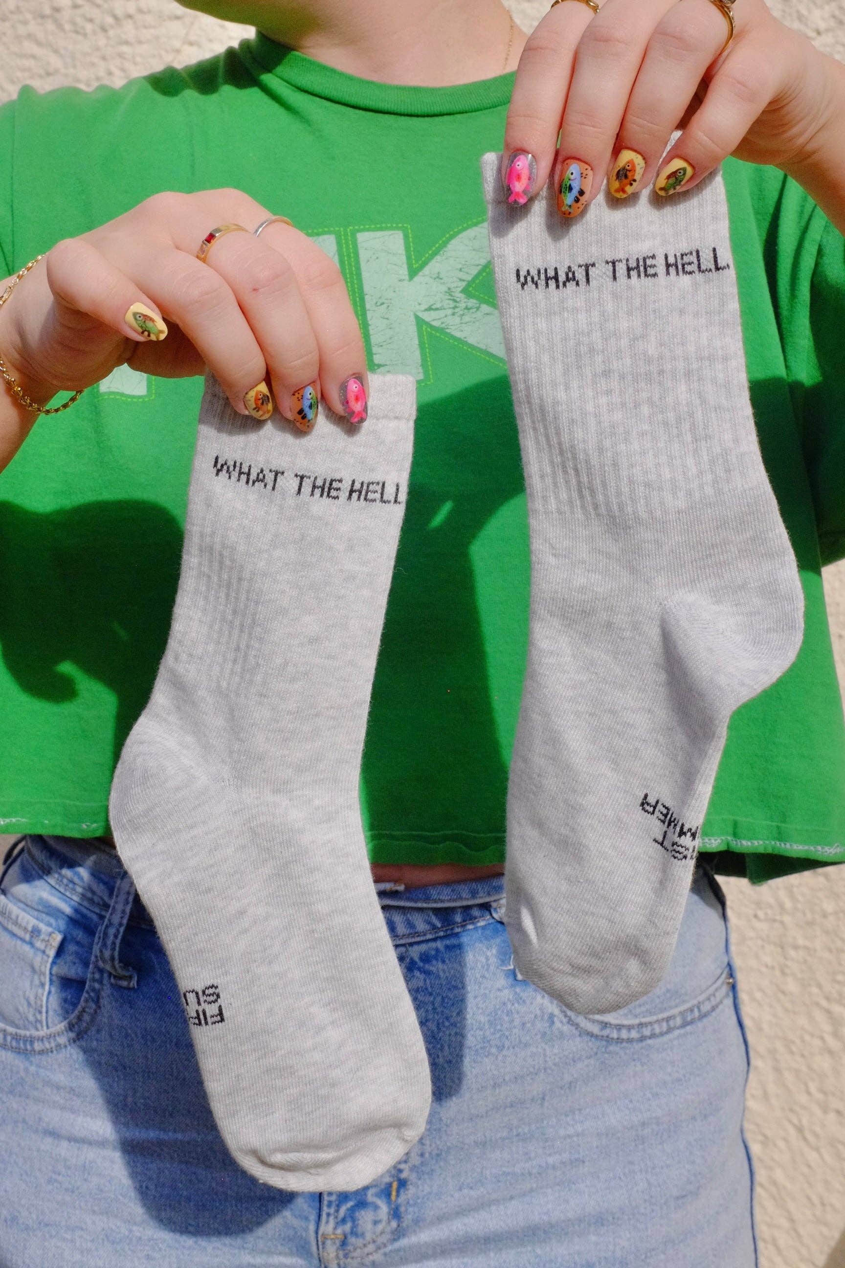 First Summer- What The Hell Ribbed Crew Socks