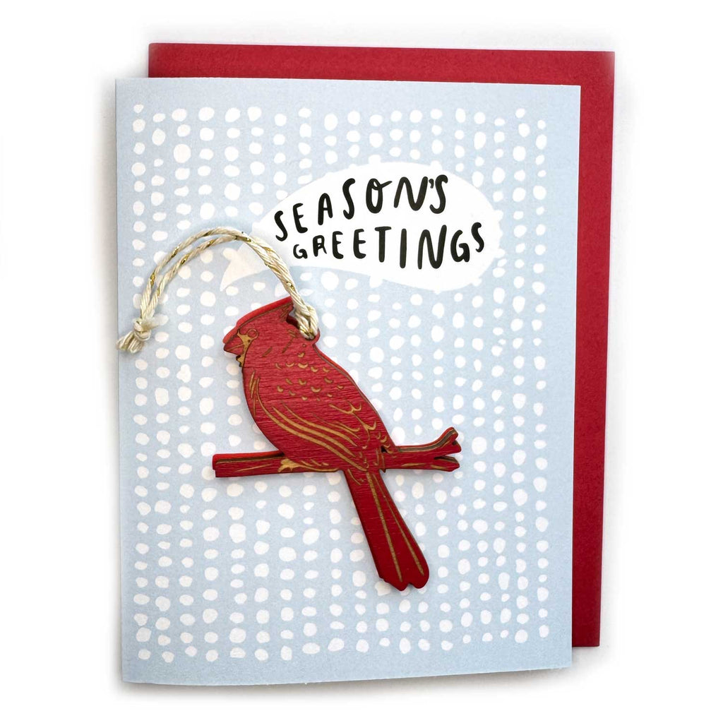 SnowMade- Seasons Greetings - Cardinal Ornament w/ Card
