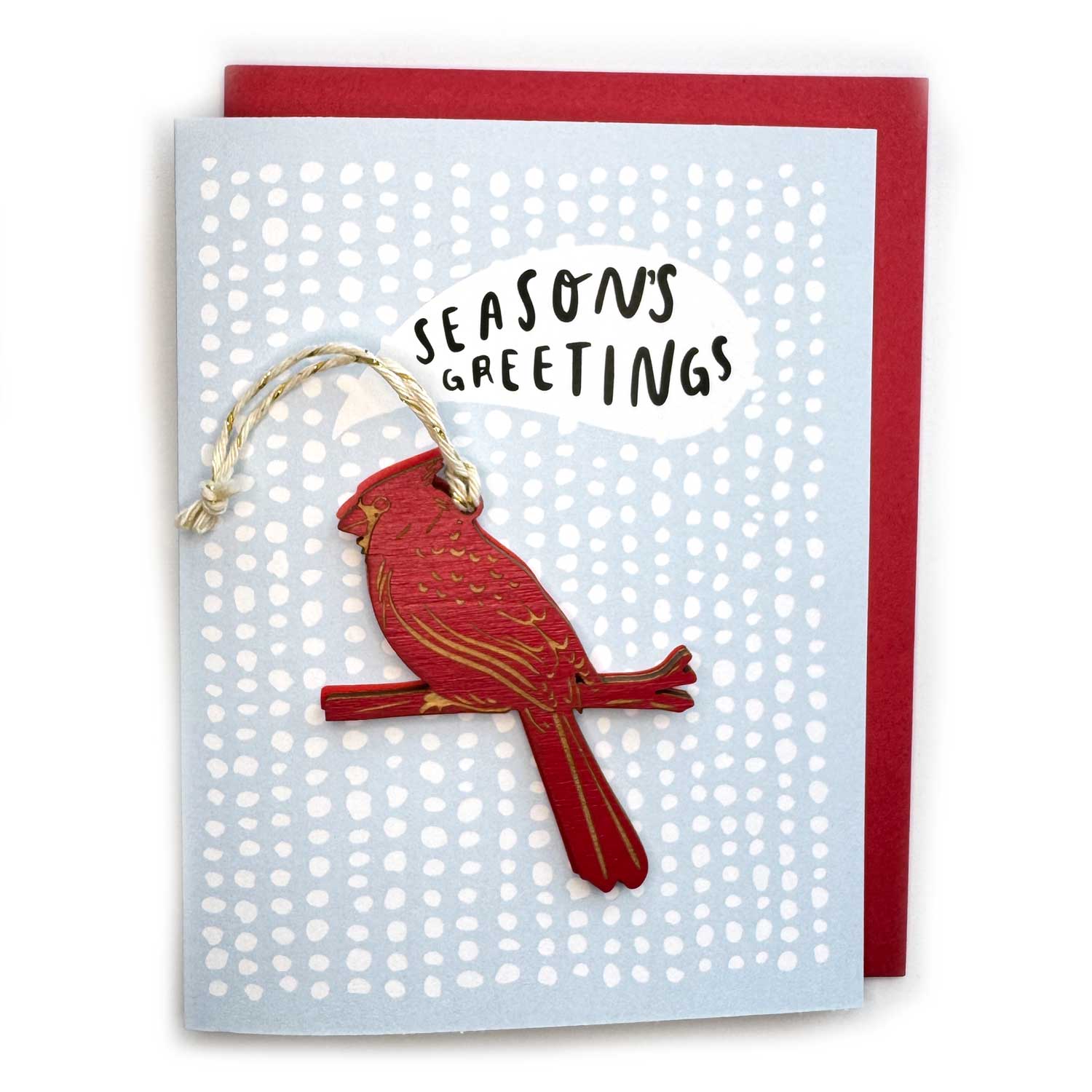 SnowMade- Seasons Greetings - Cardinal Ornament w/ Card