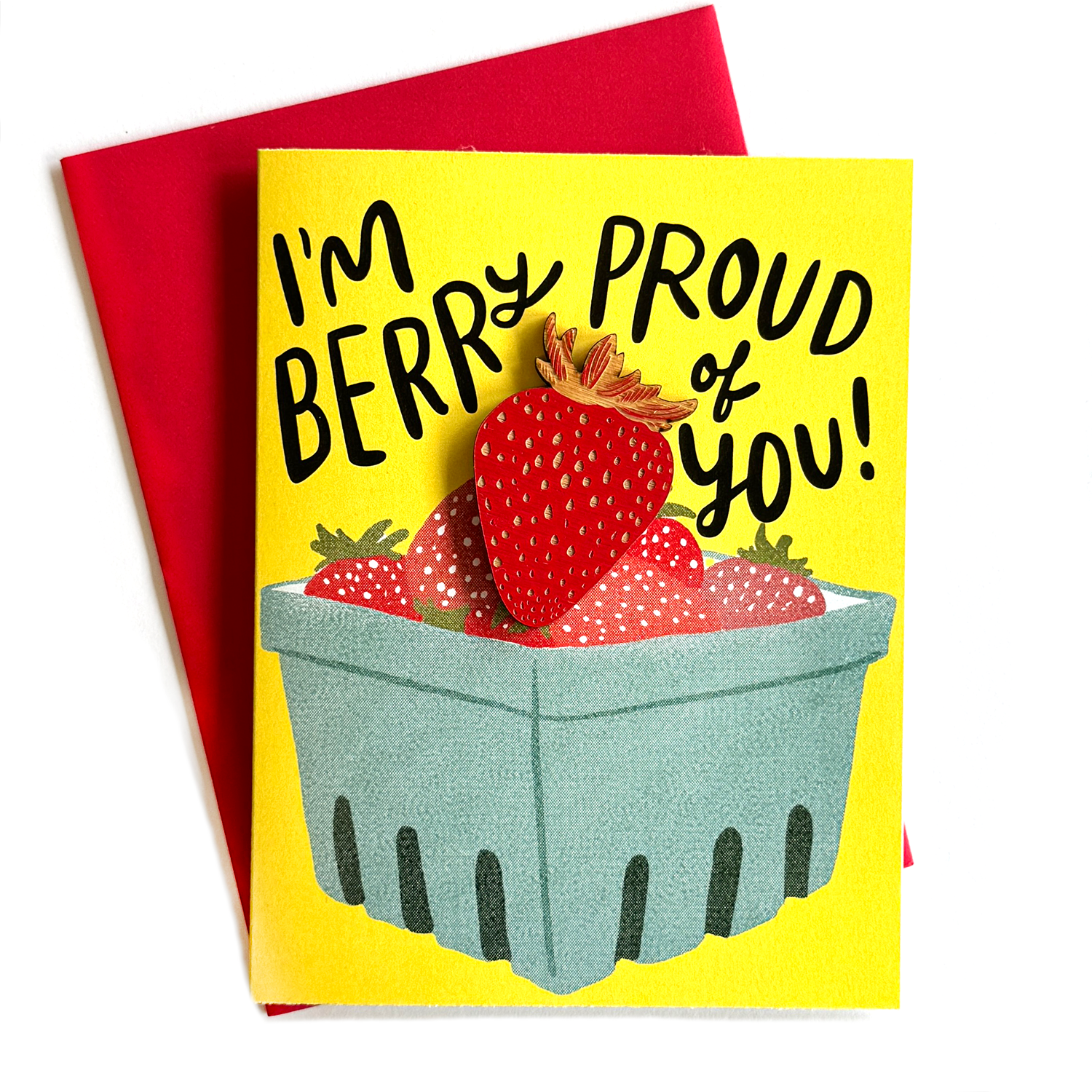 SnowMade- Berry Proud - Strawberry Magnet w/Card