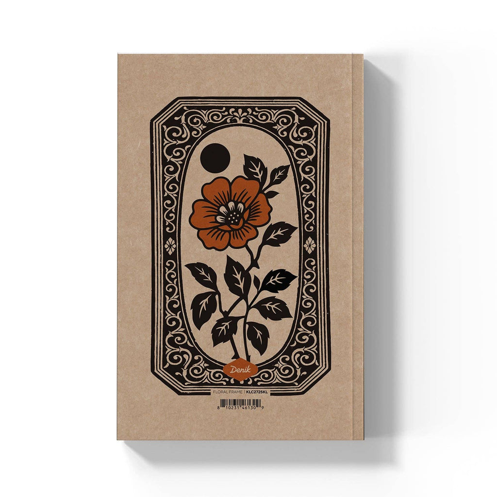 Denik-Floral Frame Kraft Classic Layflat Notebook
