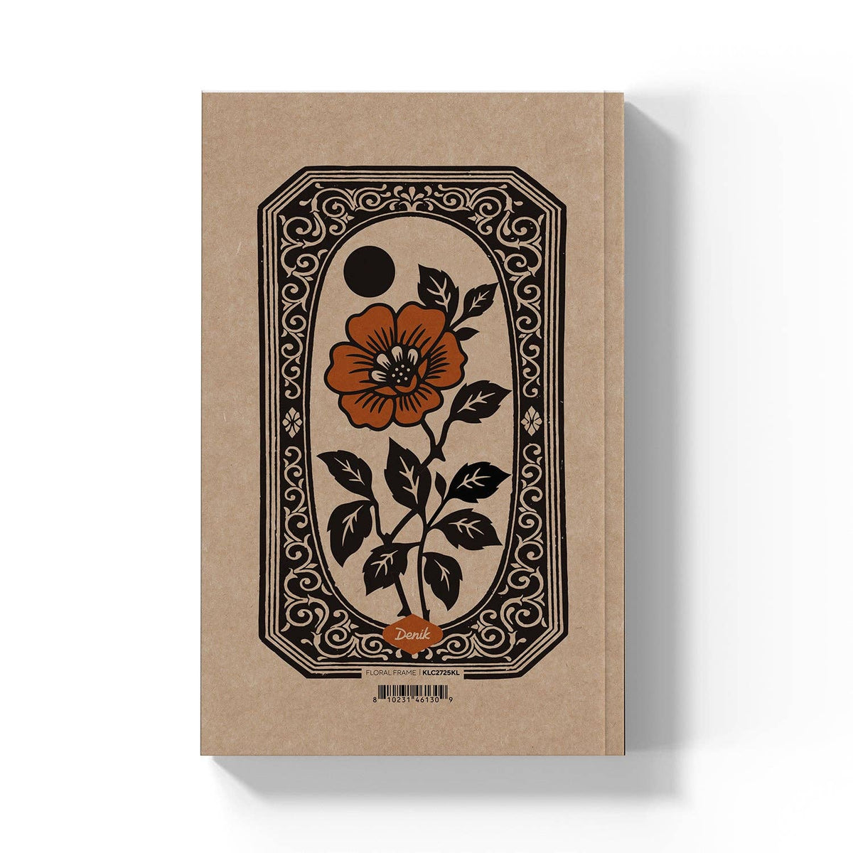 Denik-Floral Frame Kraft Classic Layflat Notebook