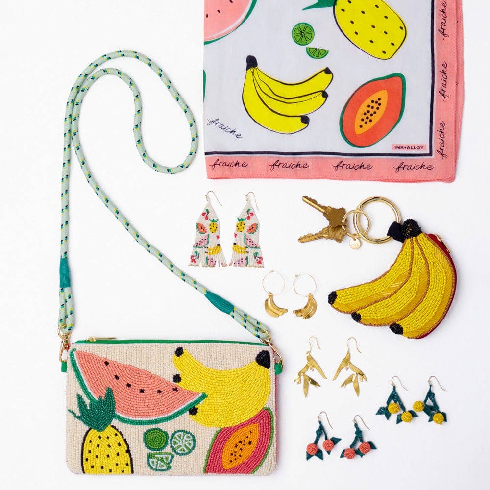 INK + ALLOY- Delilah Fruit Beaded Fringe Earrings Multi Wholesale