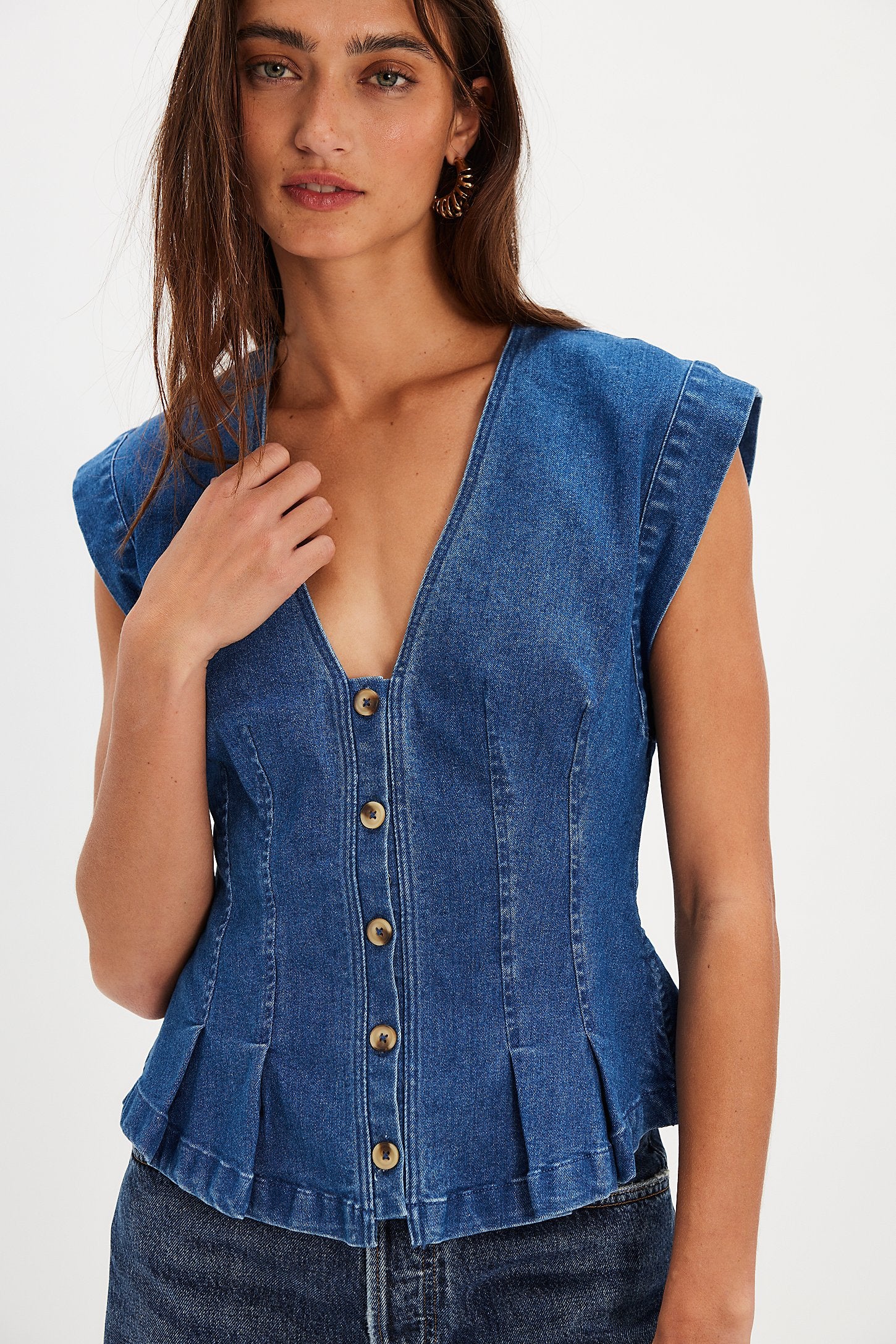 Free People- Dylan Denim Vest