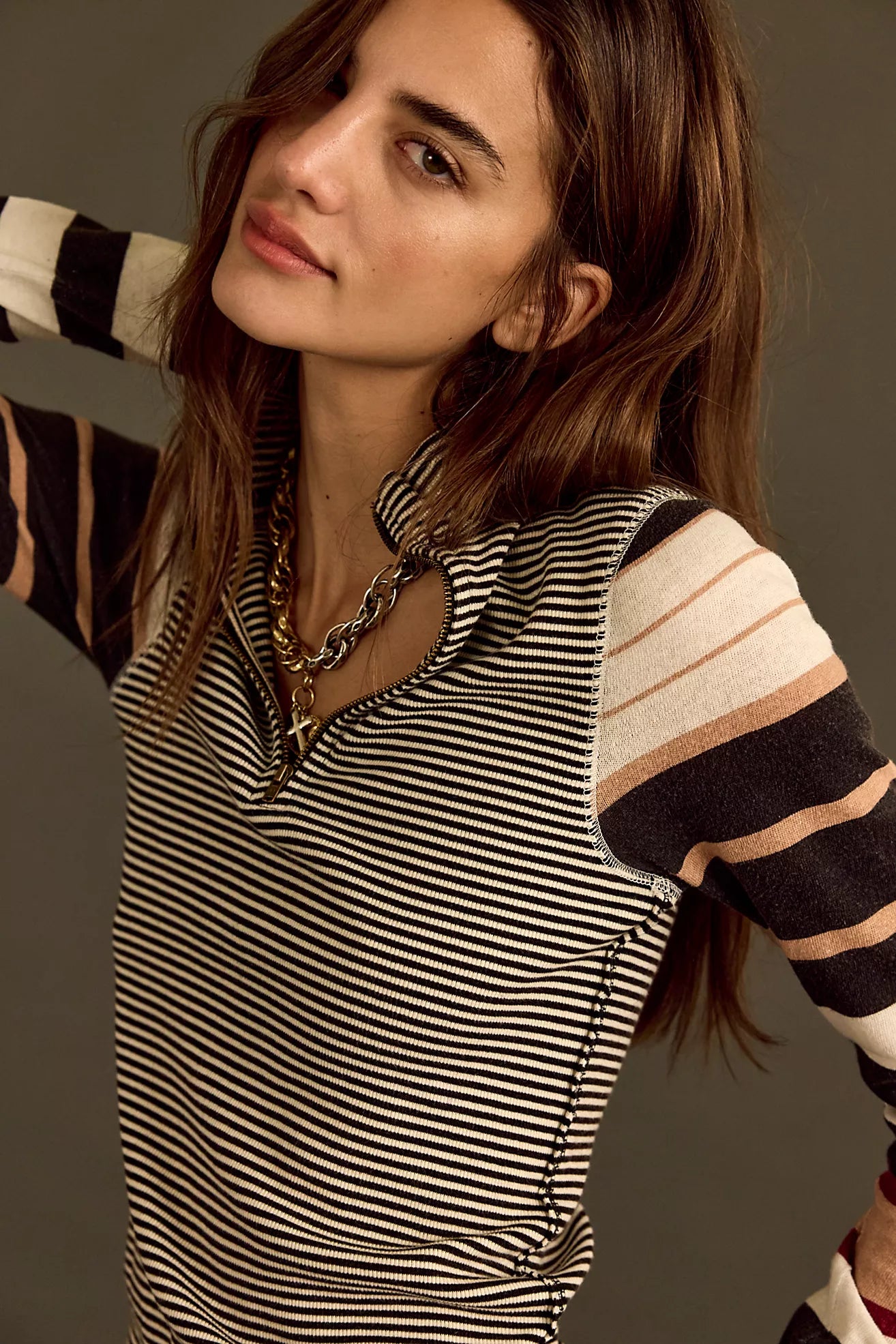 Free People- Avery Zip Up Long Sleeve